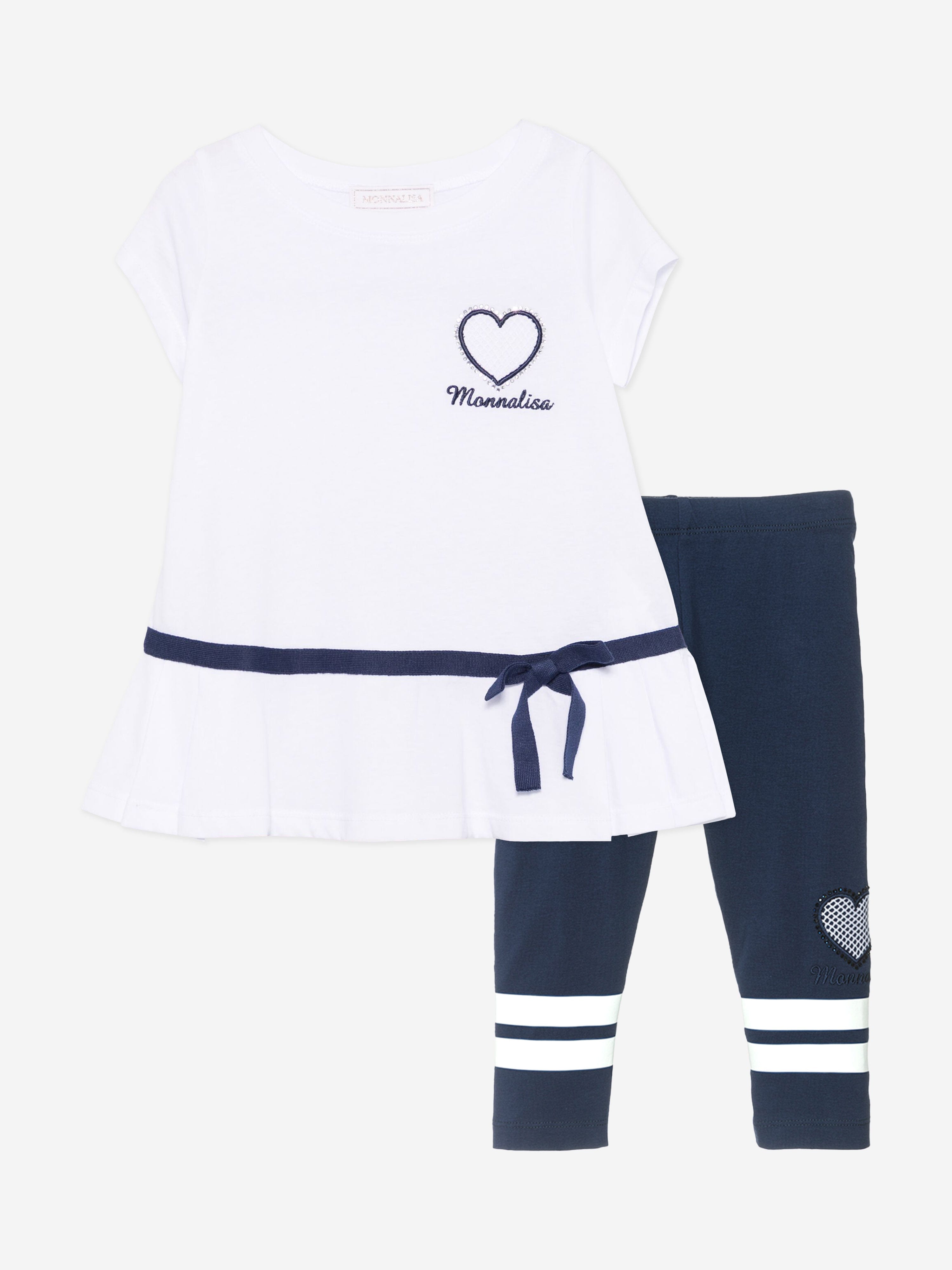 Girls T-Shirt and Leggings Set in White Enjoy For Sale