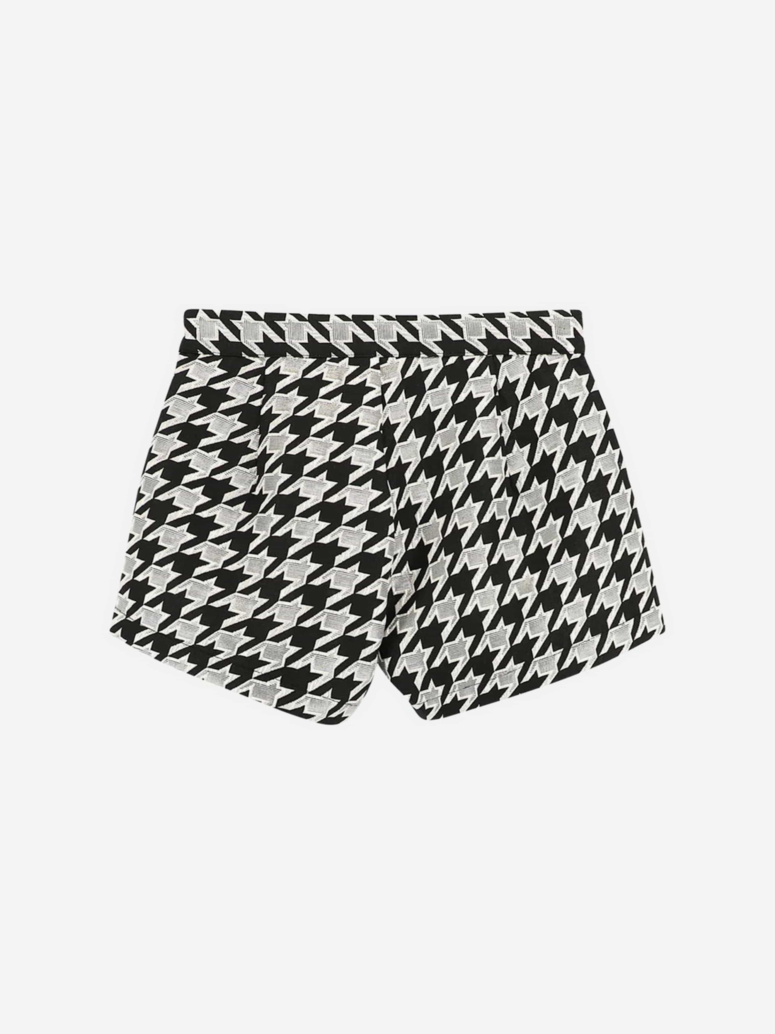 Angels Face Girls Laetitia Houndstooth Shorts With Bow in Black Explore