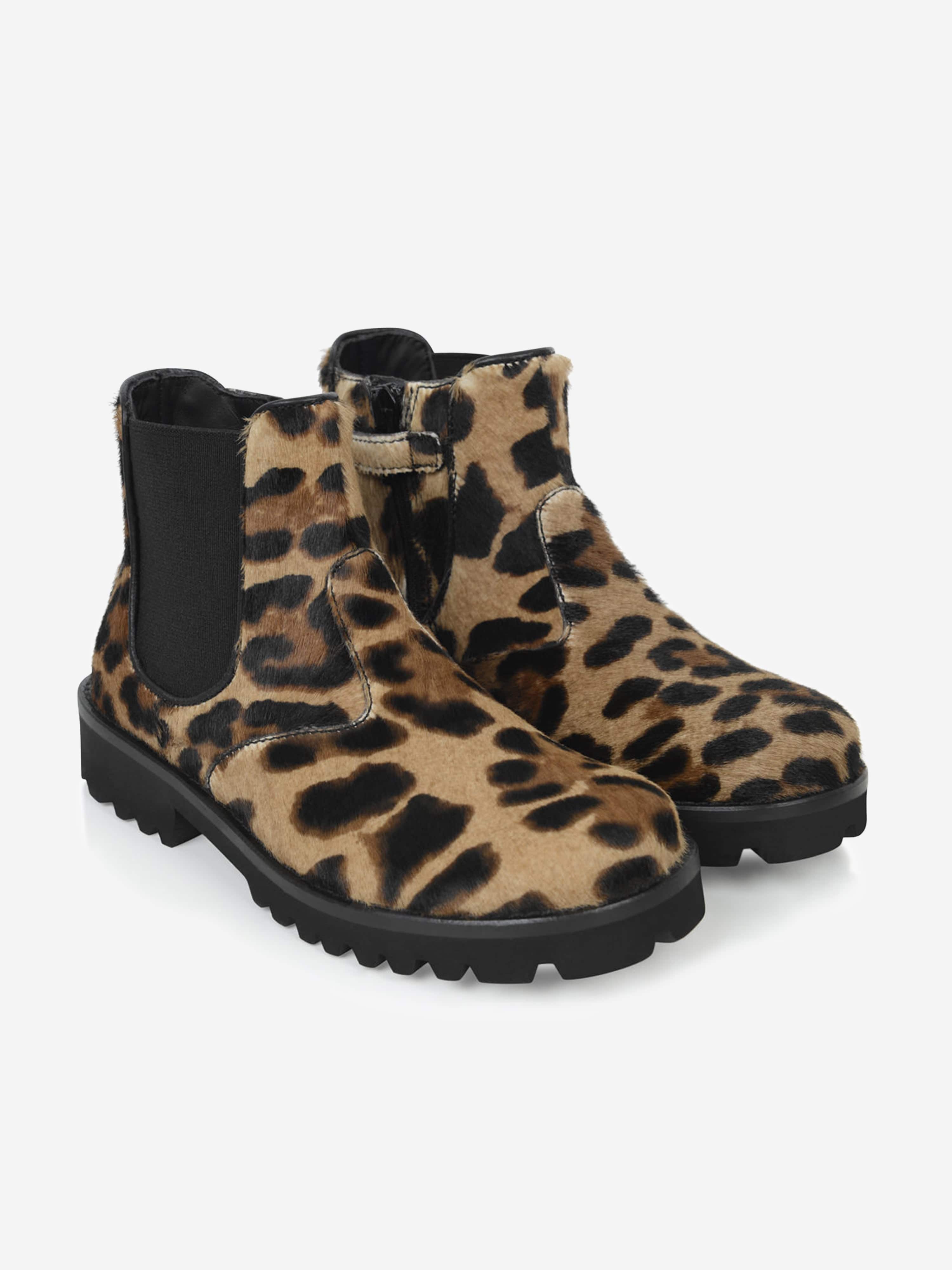 Dolce & Gabbana Girls Leopard Boots Cheap Sale 100% Authentic