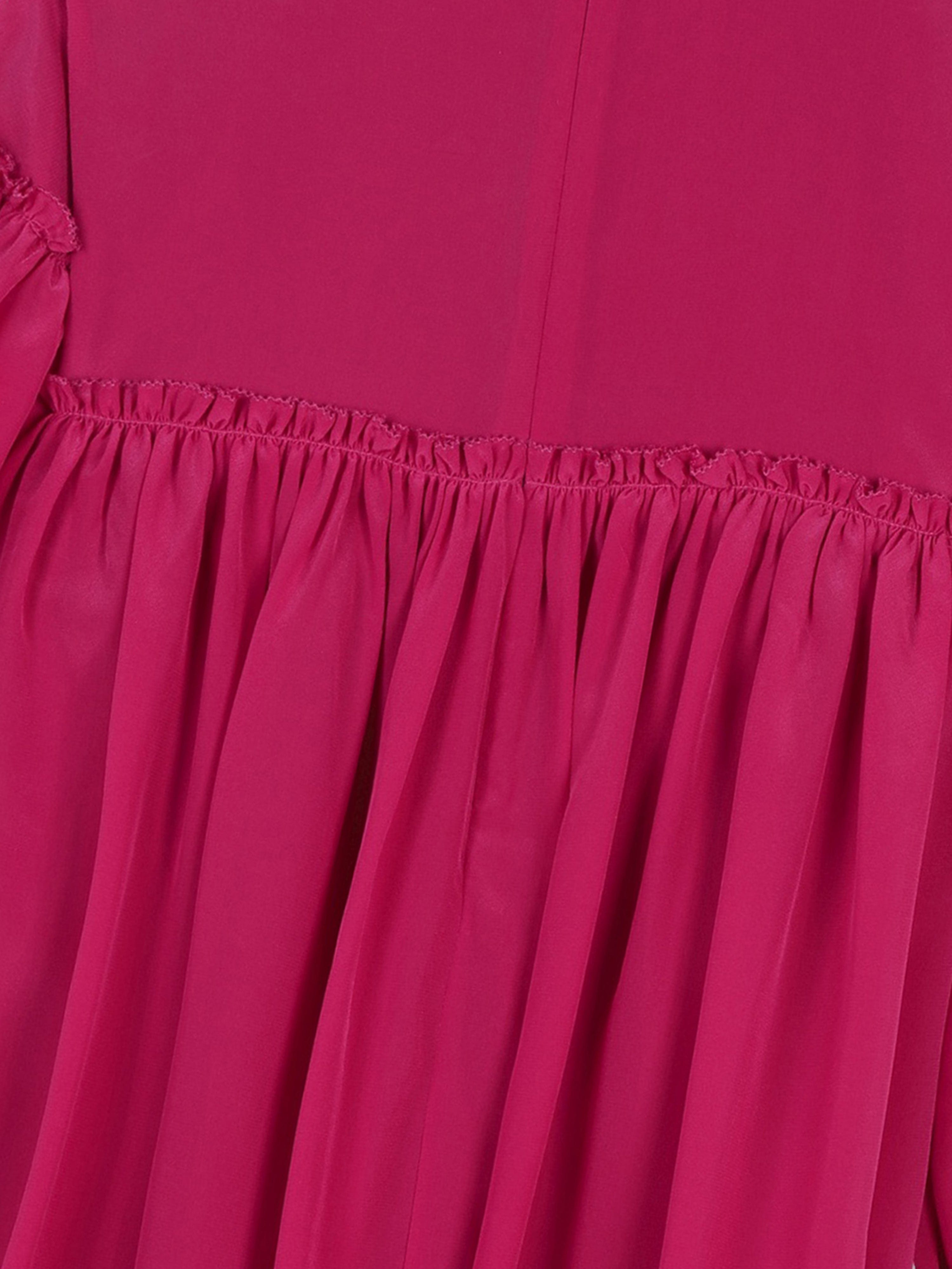 Chlo¨¦ Girls Silk And Lace Detail Ceremony Dress in Pink Cheap Free Shipping