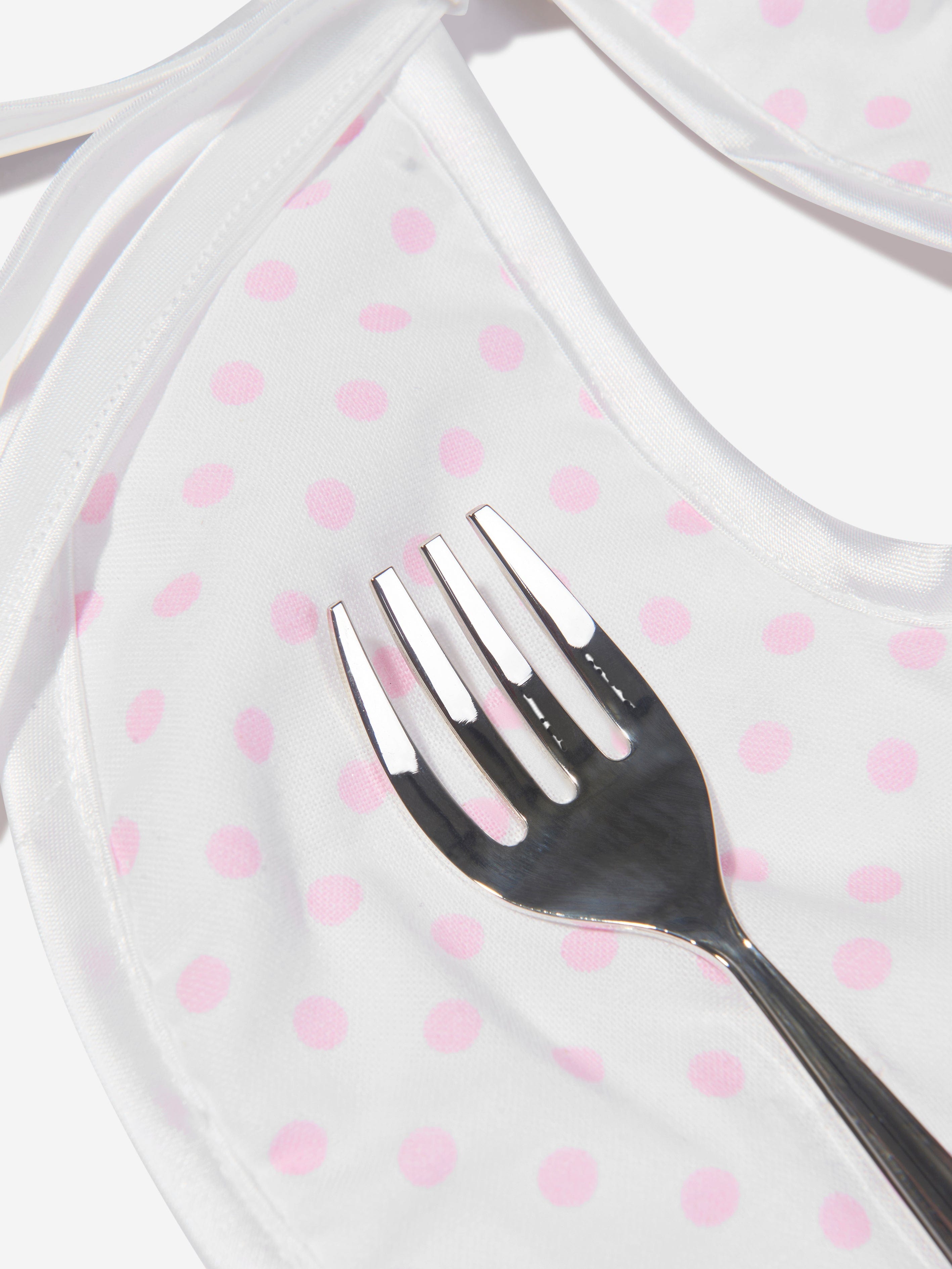 English Trousseau Baby Girls Silver Plated Cutlery Set With Bib Outlet Countdown Package