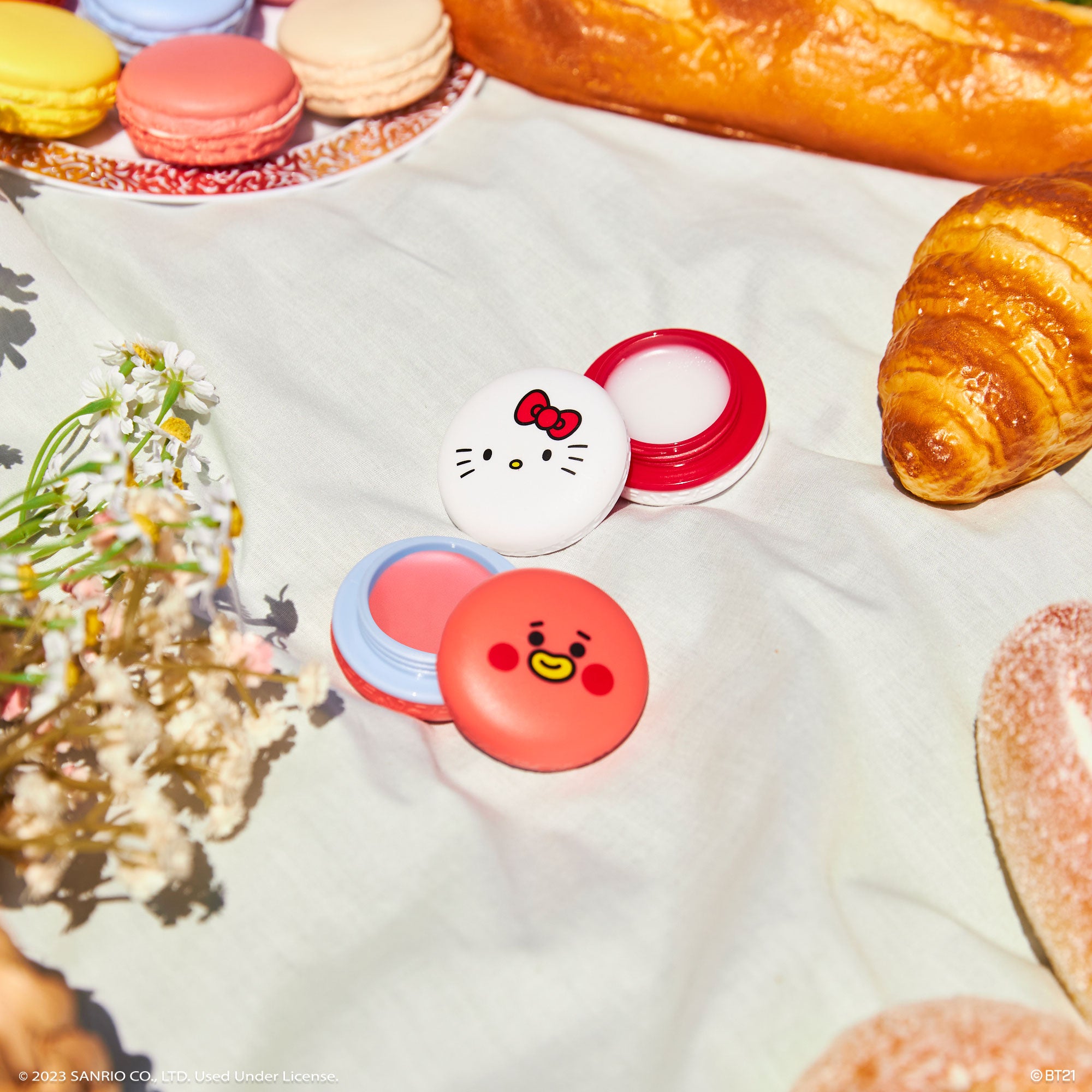 Hello Kitty & BT21 TATA Moisturizing Macaron Lip Balm Duo Best Store To Get Sale Online