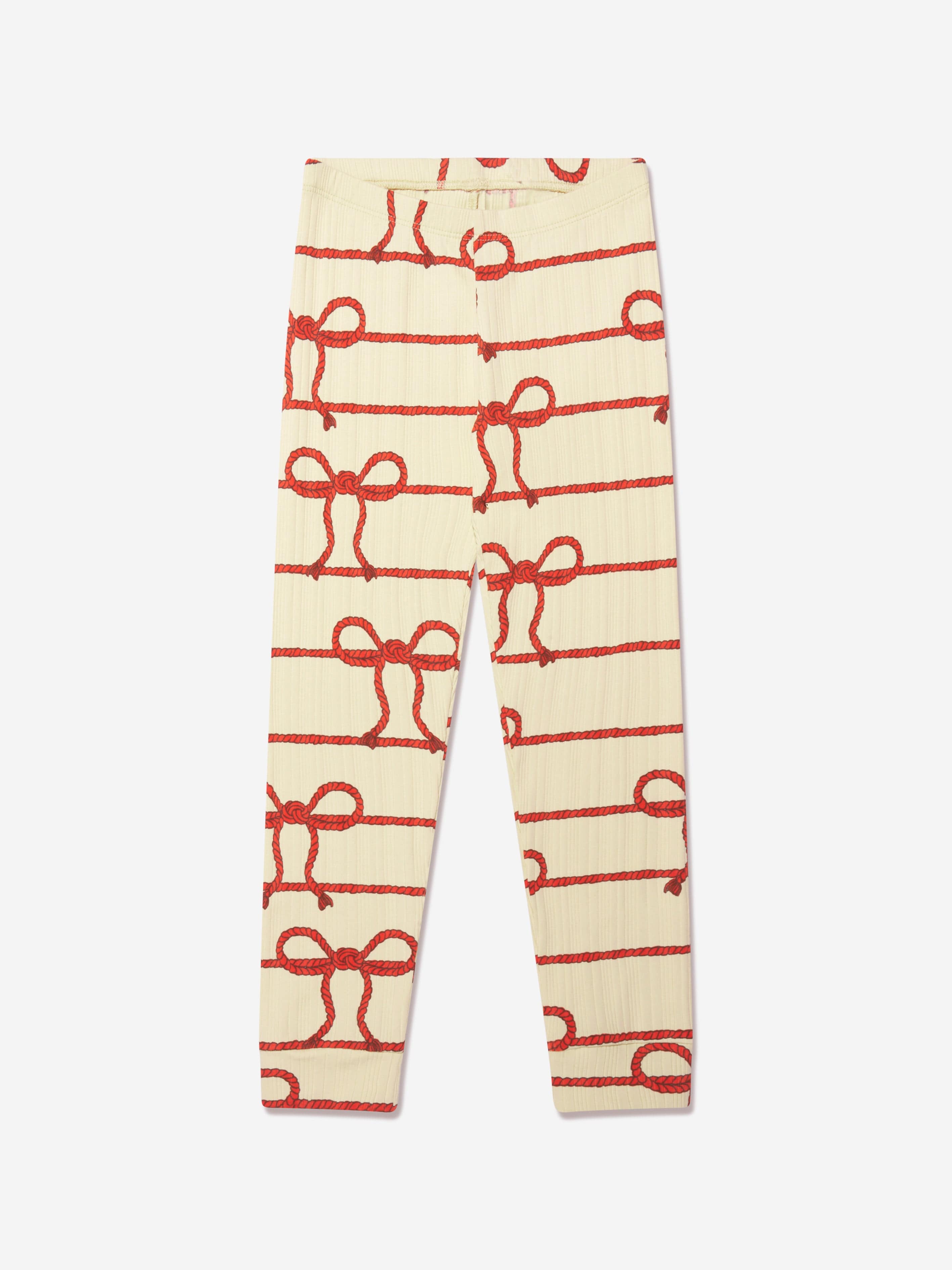 Mini Rodini Girls Rope Print Leggings in Yellow Clearance Clearance