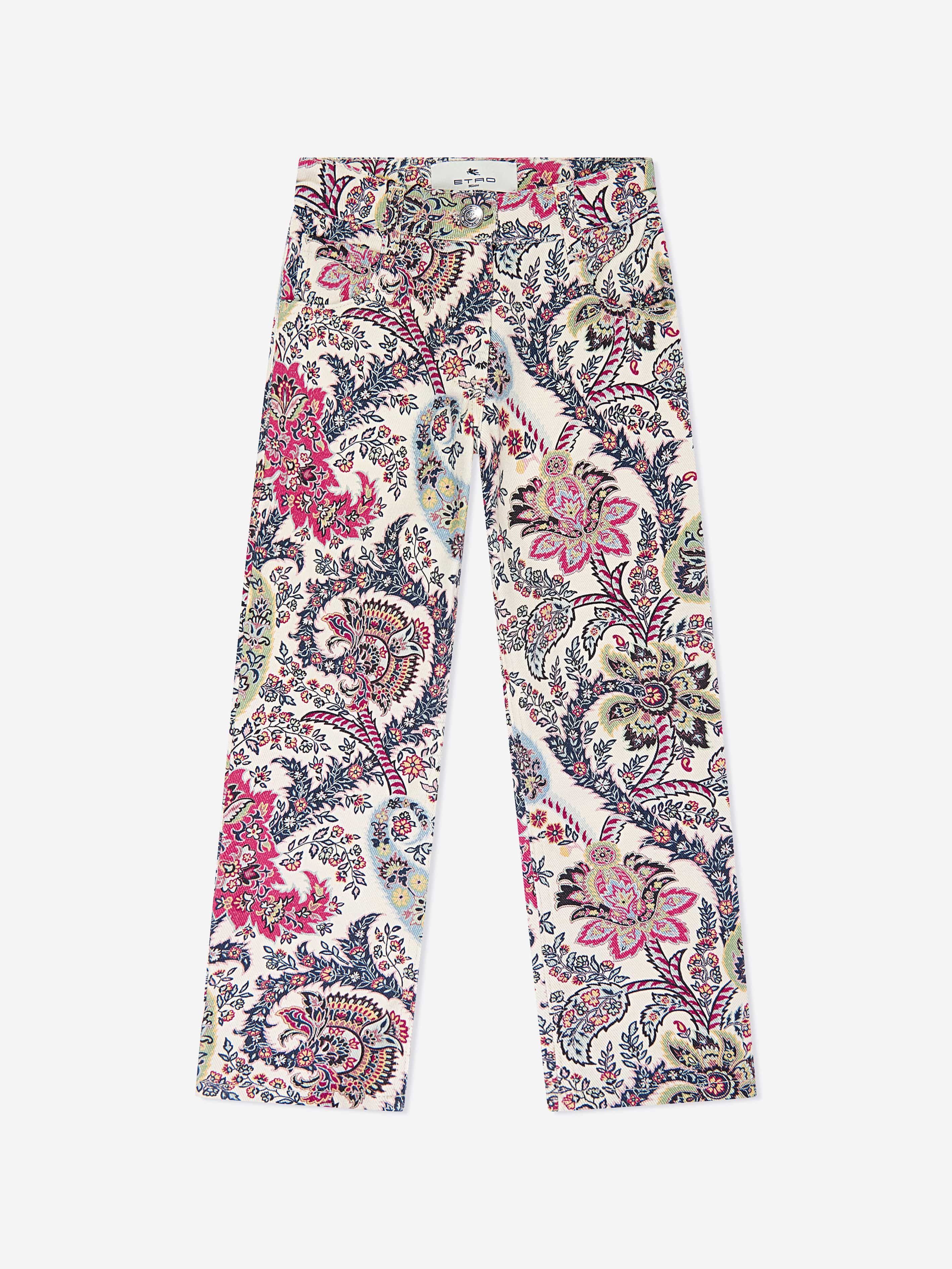 Etro Girls Paisley Print Trousers in Ivory Outlet Amazing Pice