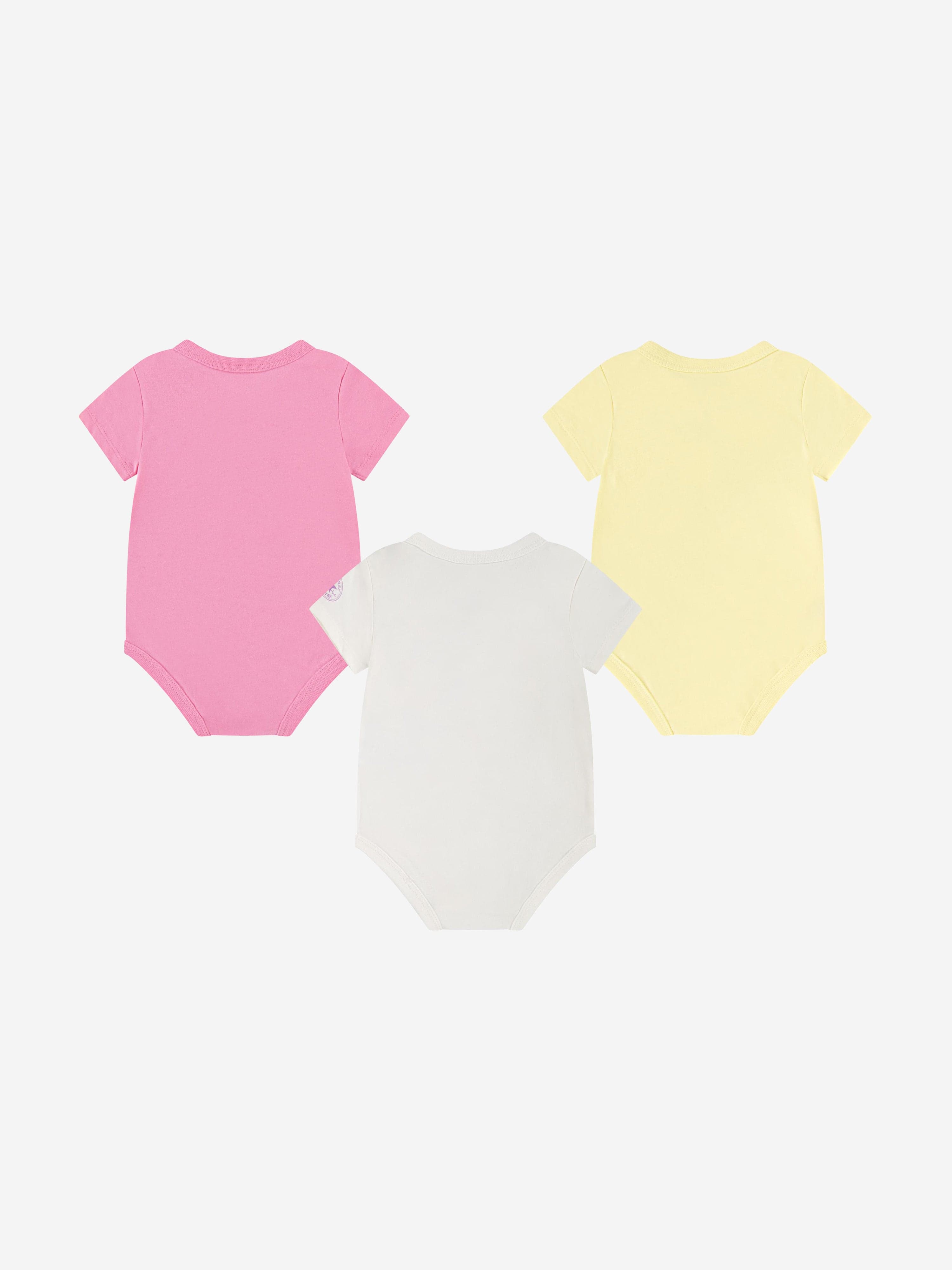 Converse Baby Girls 3 Pack Pattern Bodysuit Set in Multicolour Cheap Tumblr