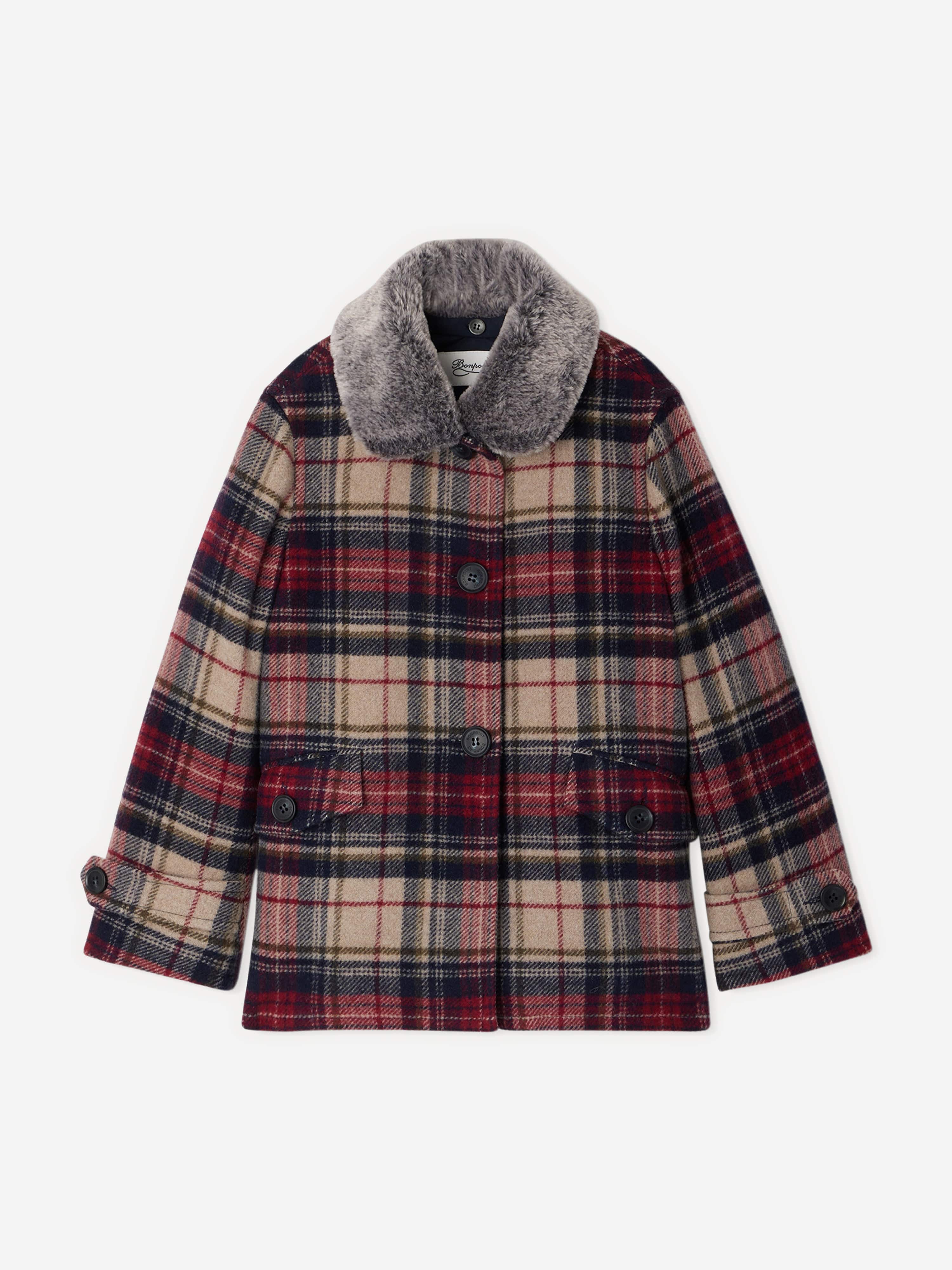 Bonpoint Girls Gigliola Coat in Multicolour Outlet Best Sale