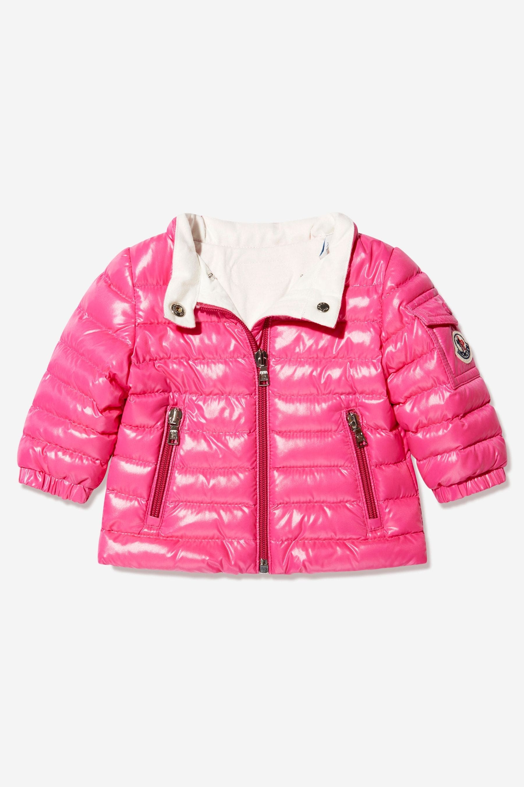 Moncler Enfant Baby Girls Down Padded Paulas Jacket in Pink Discount Authentic