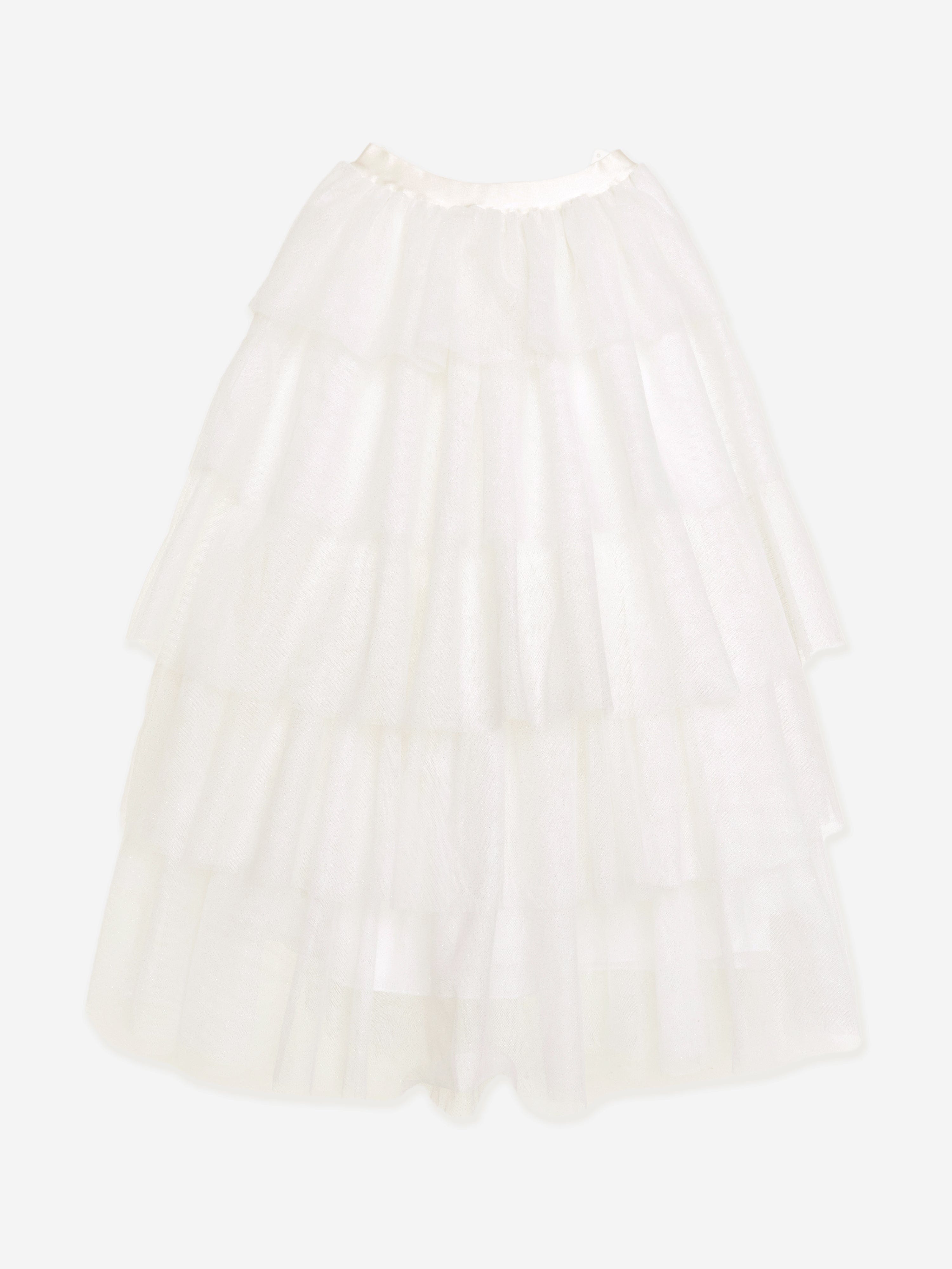 BCBG Girls Glitter Tulle Maxi Skirt in Ivory How Much Online