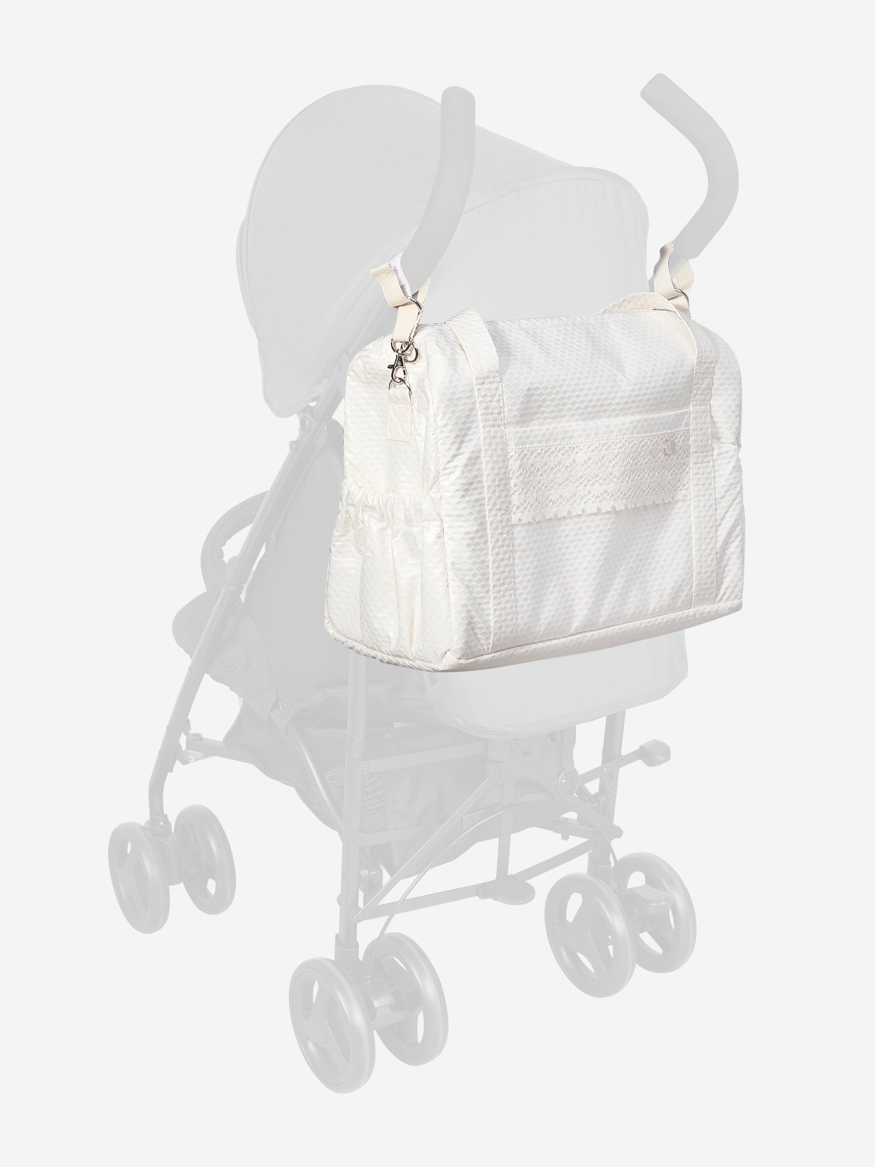 Paz Rodriguez Baby Lace Trim Changing Bag in Ivory (40 cm) Cheap Sale Outlet