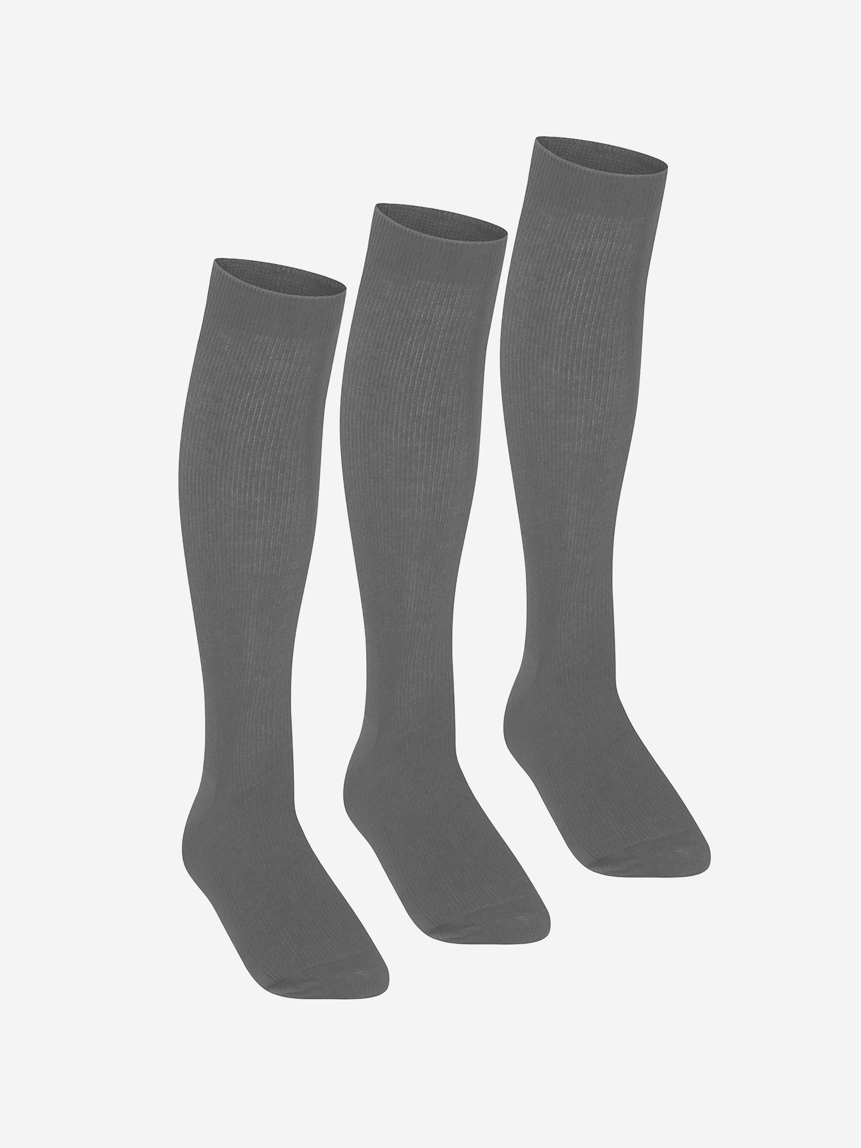 Zeco Girls School Knee High Socks (3 Pack) in Grey Cheap Sale Newest