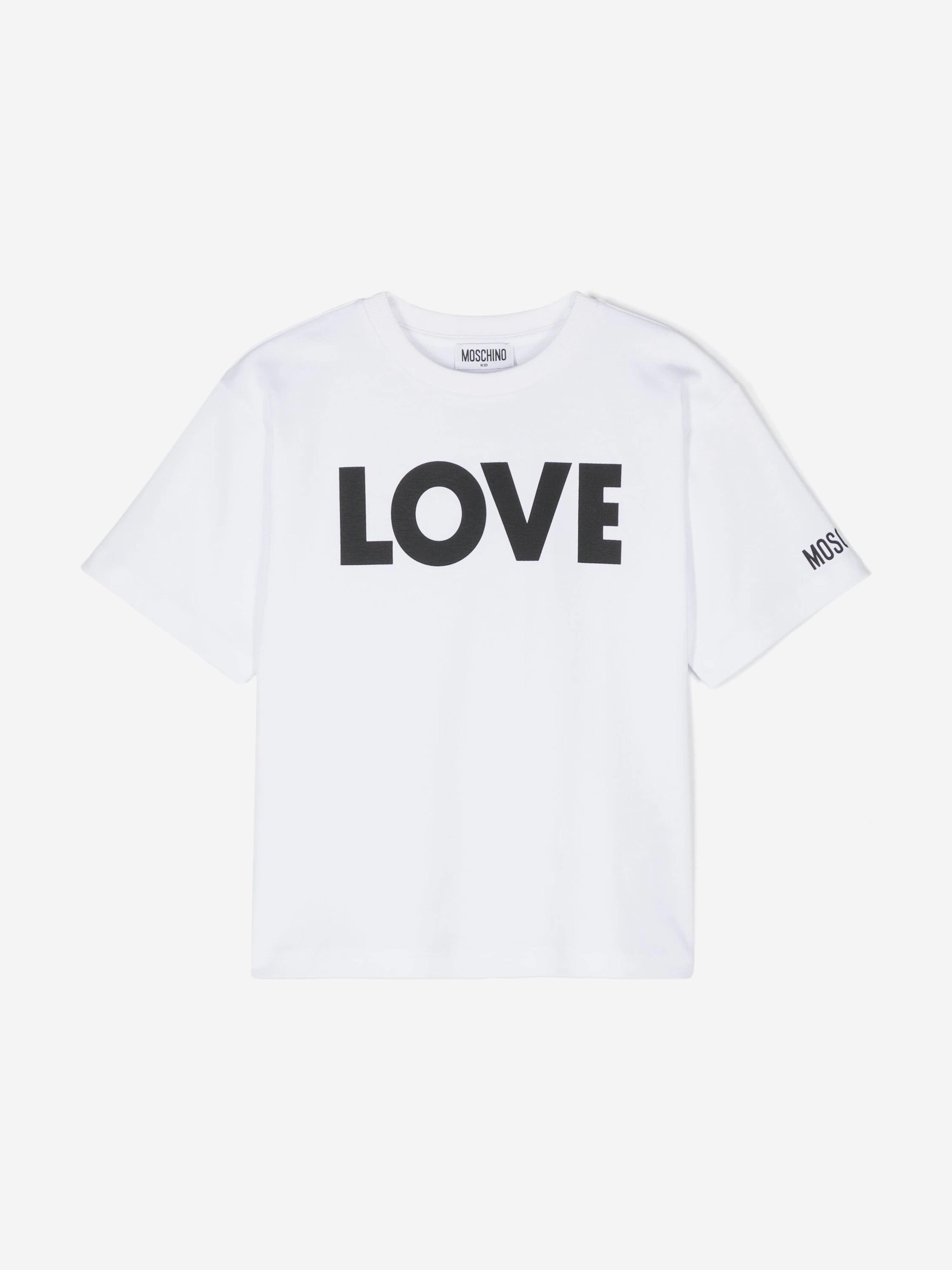 Moschino Kids Love T-Shirt in White Low Shipping Cheap Pice
