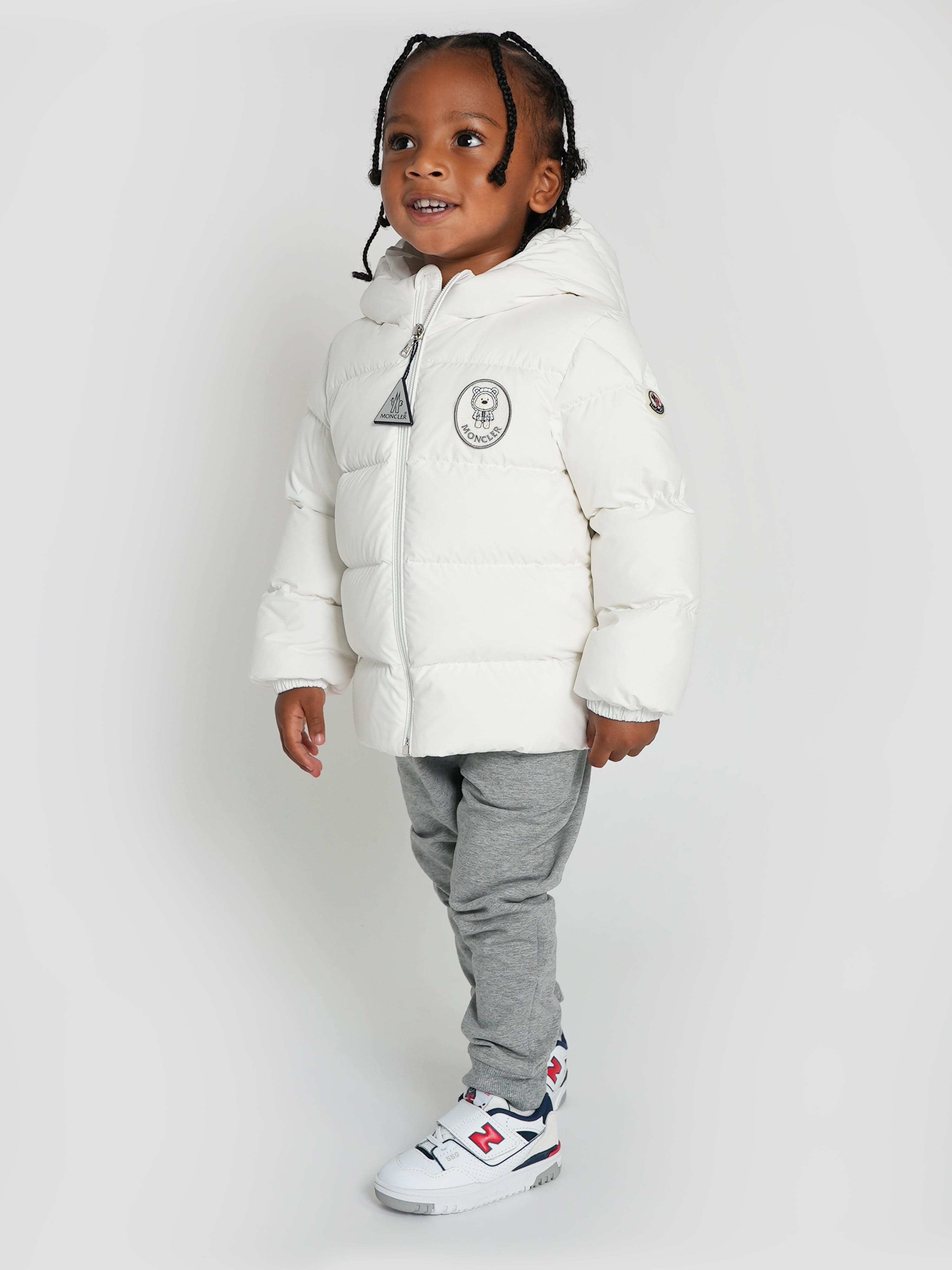 Moncler Enfant Baby Down Padded Sanyu Jacket in White Visa Payment For Sale