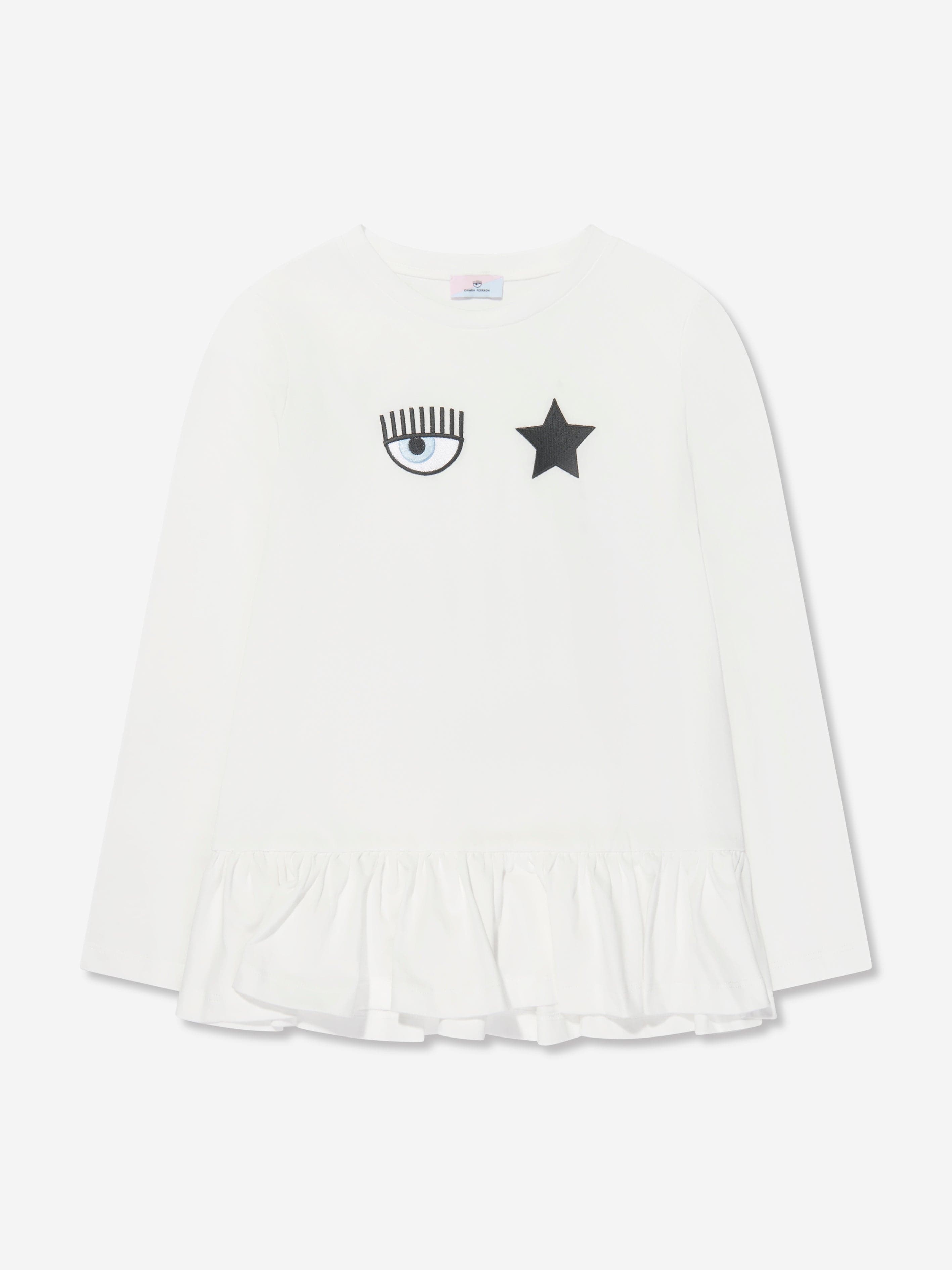 Chiara Ferragni Girls Long Sleeve T-Shirt in White Buy Cheap From China