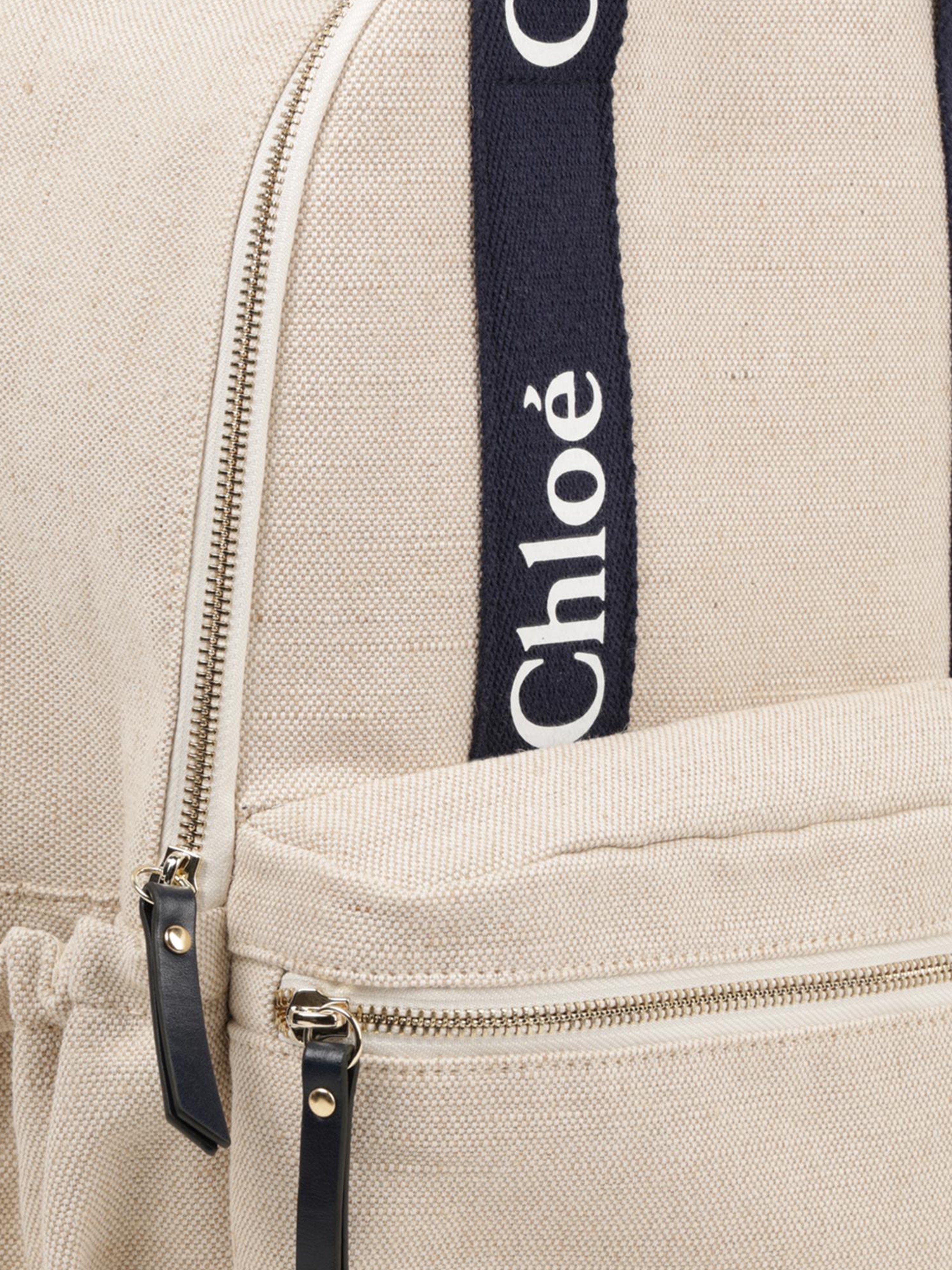 Chlo¨¦ Girls Canvas Logo Backpack in Beige (36cm) For Cheap Online