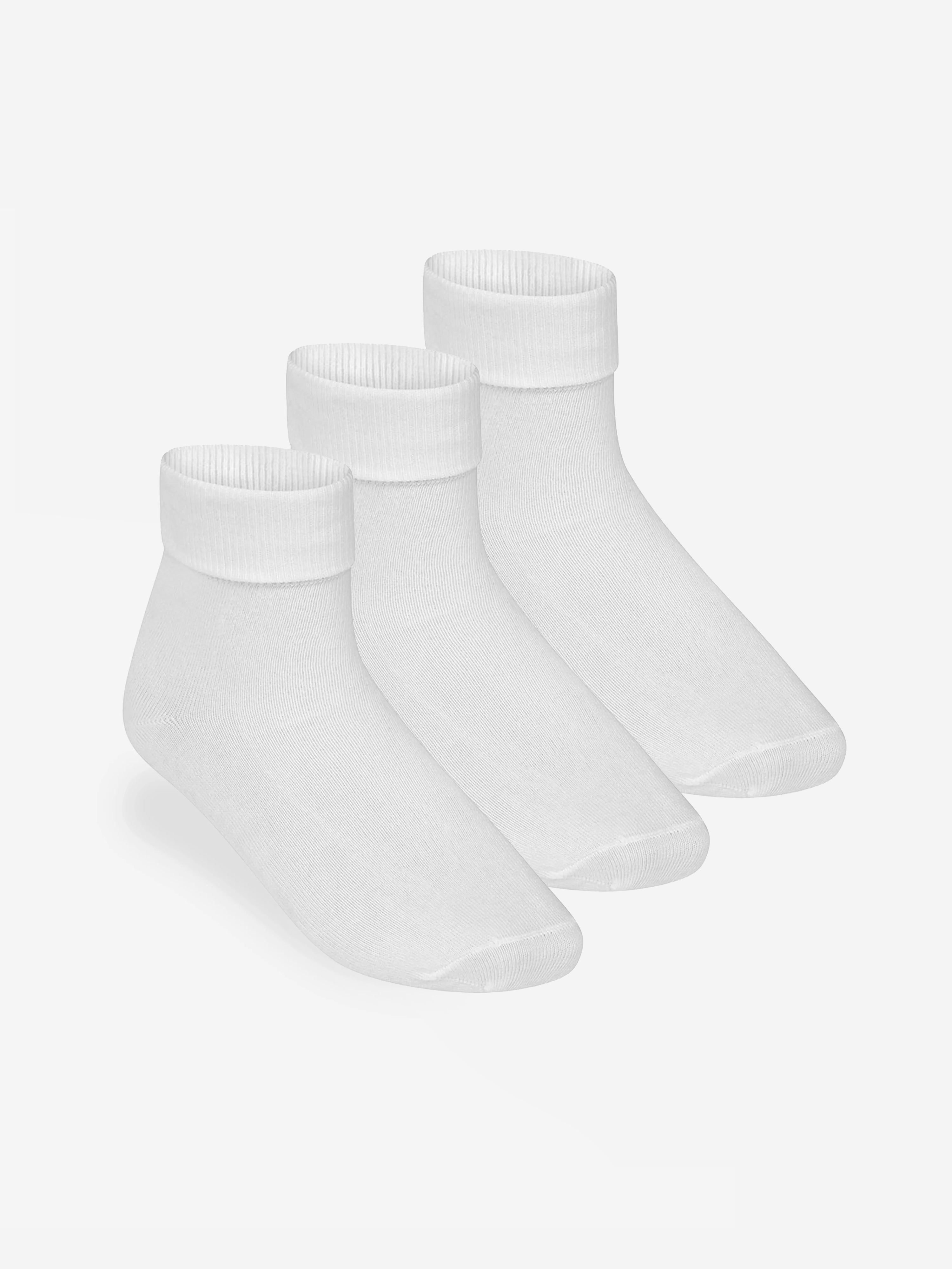 Zeco Girls School Turnover Socks (3 Pack) in White For Sale Cheap Online
