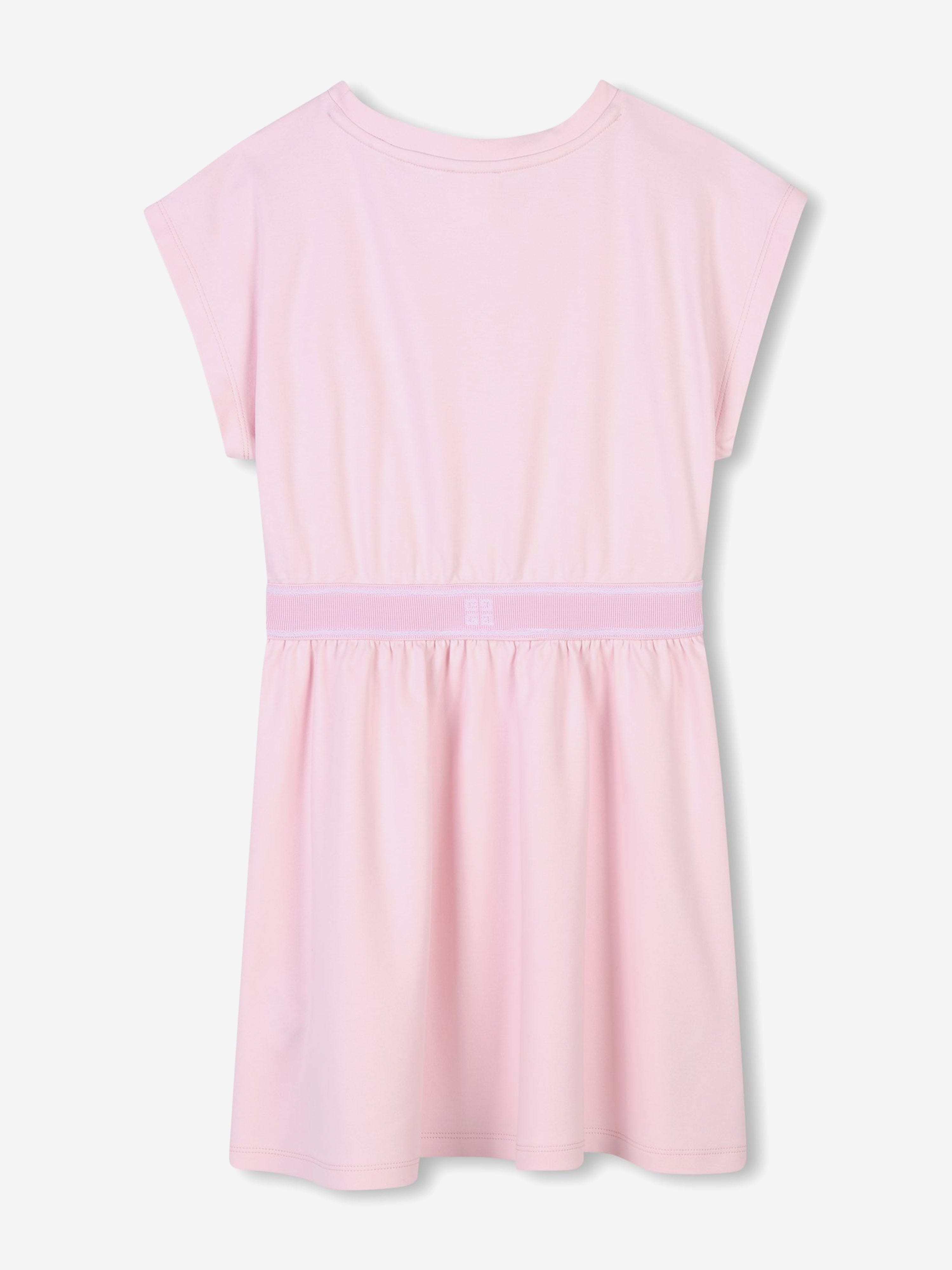Girls Jacquard Logo Dress in Pink Authentic For Sale