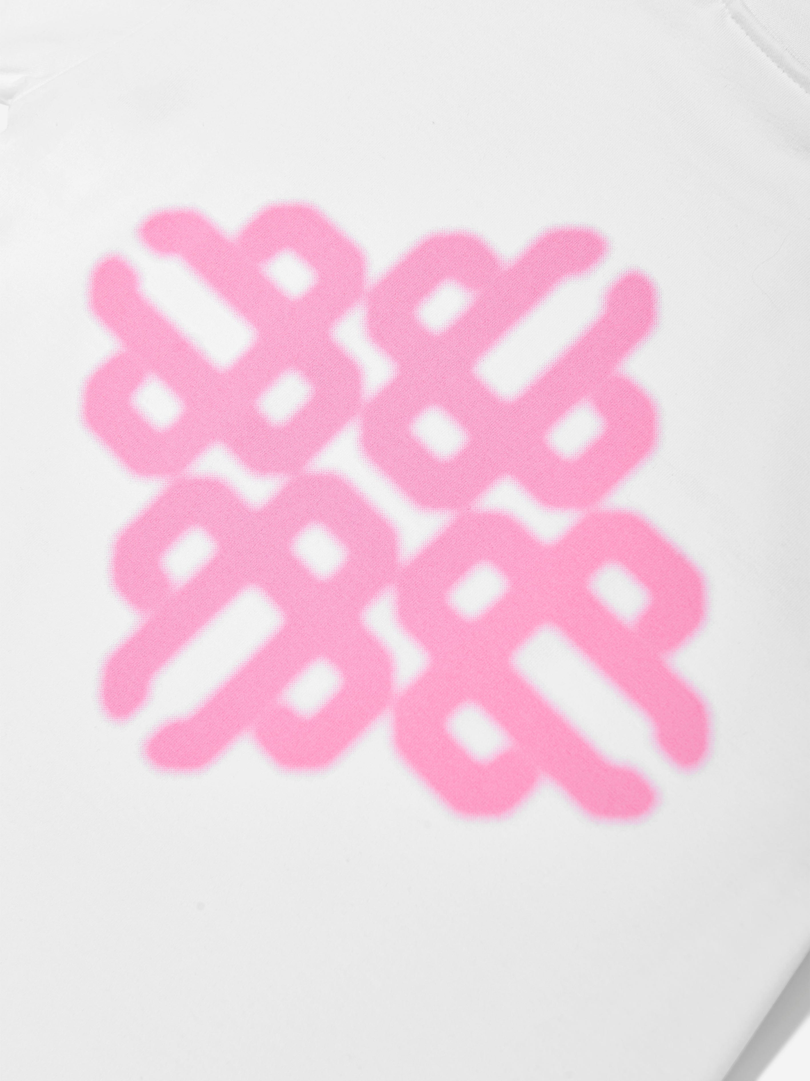 Kids Blurred Graphic Emblem T-Shirt in White Cheapest Pice For Sale