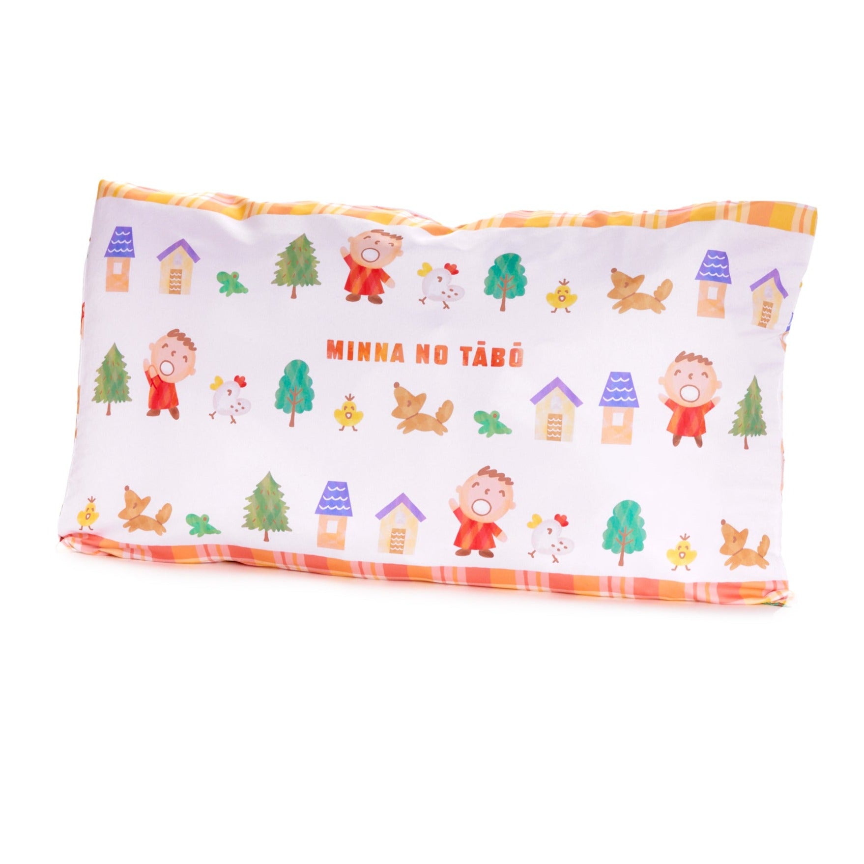 Minna No Tabo Pillowcase (Orange Plaid Series) Authentic