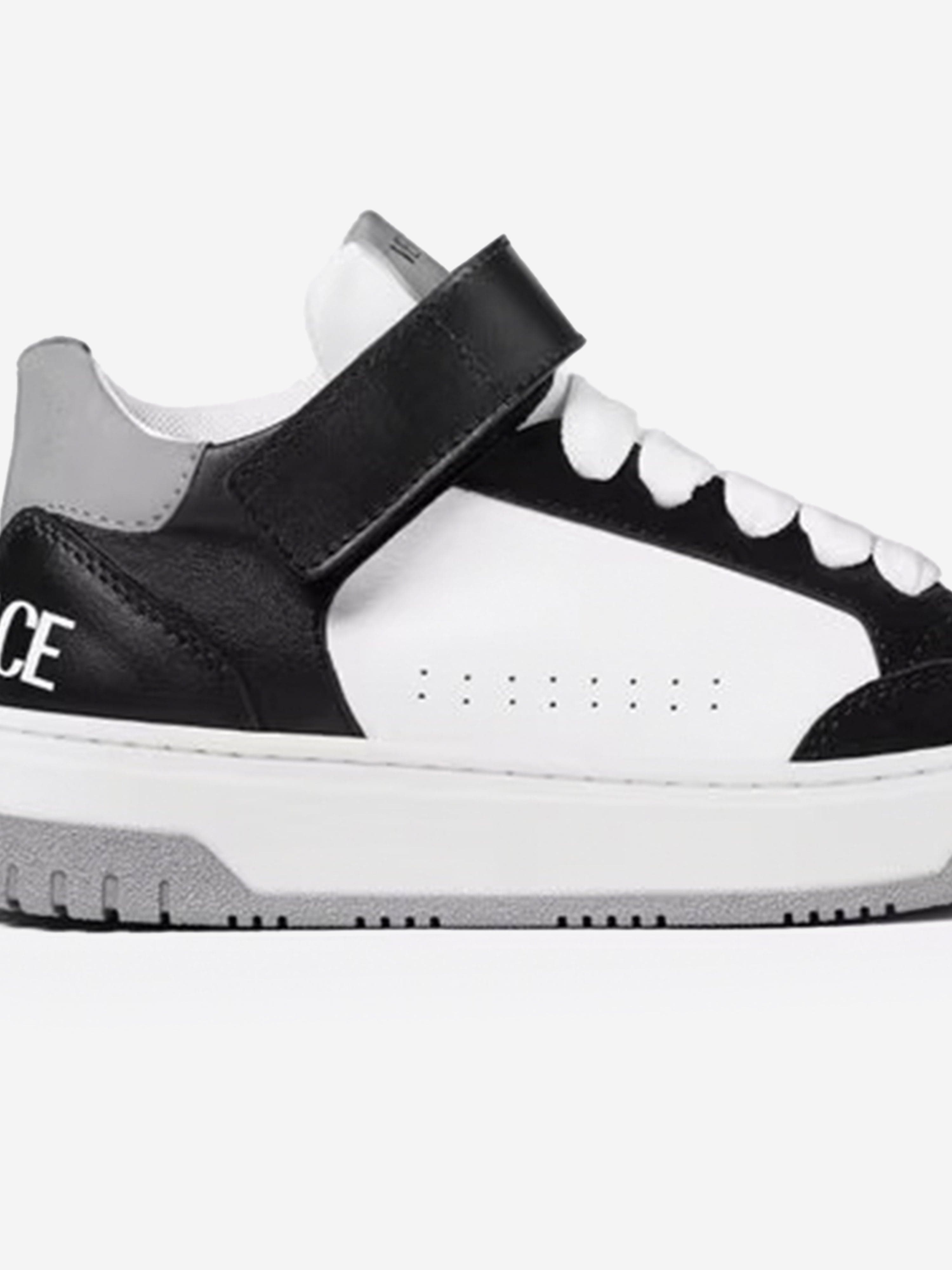Versace Kids Leather Low Top Trainers in White With Mastercard For Sale