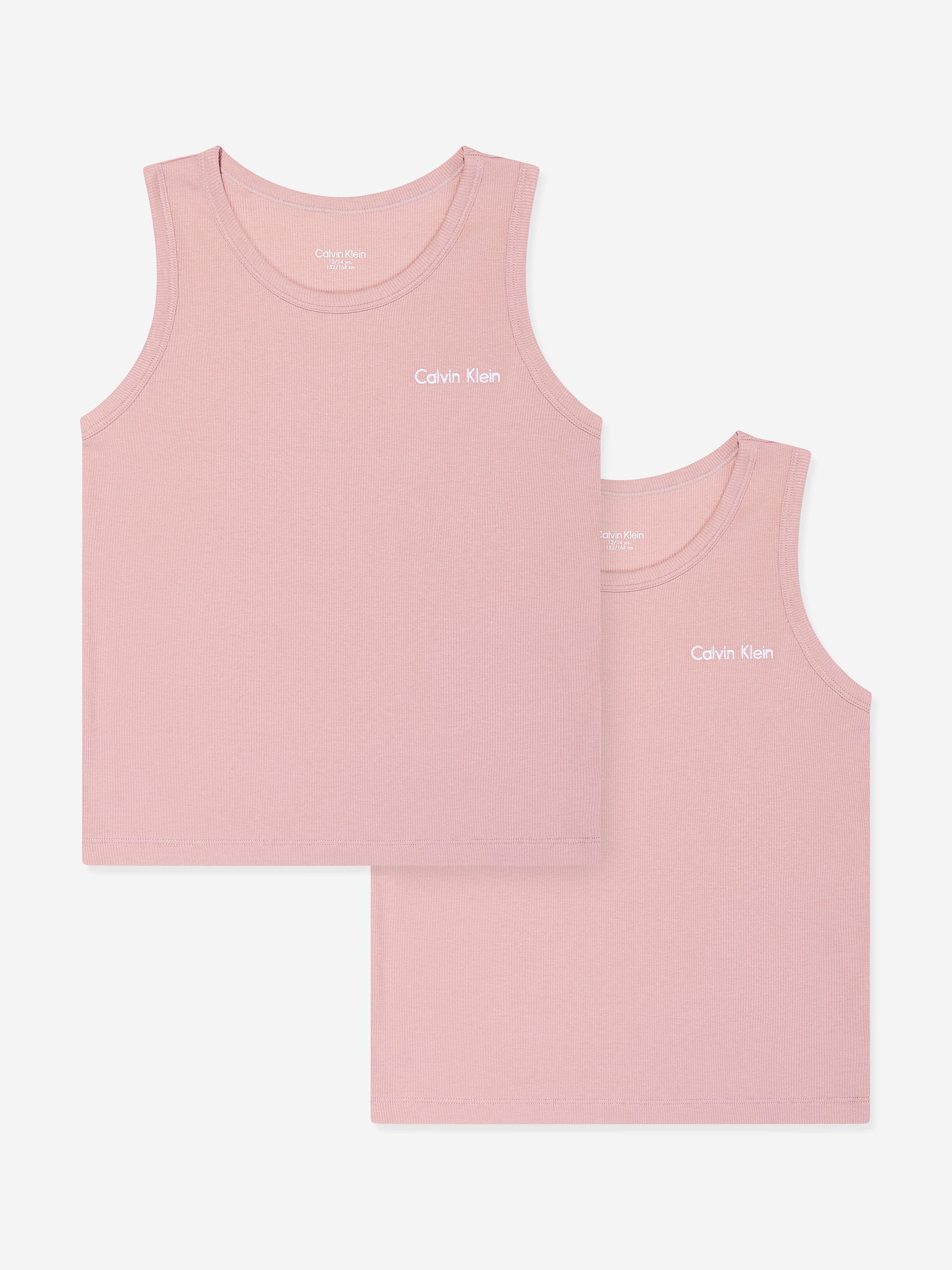 Calvin Klein Girls 2 Pack Vest Set in Pink Pick A Best Cheap Pice