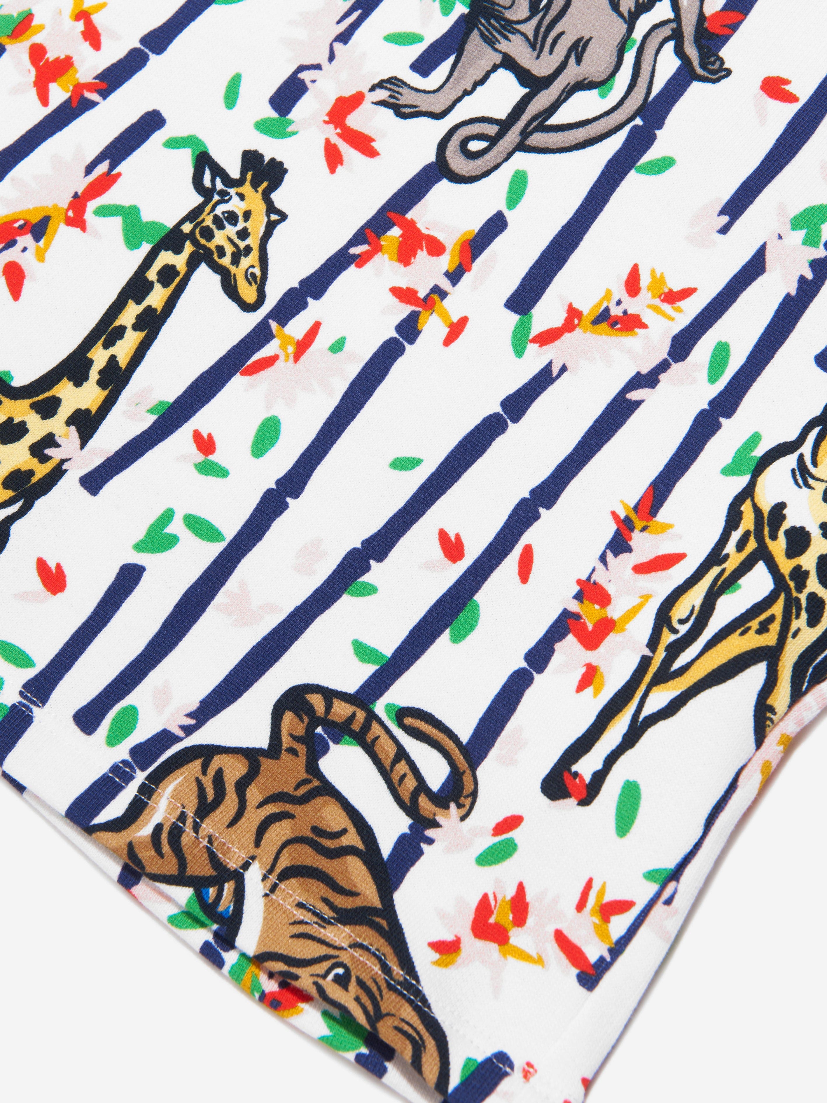 KENZO Girls Bamboo Jungle Sweatshirt in White Cheap Amazon