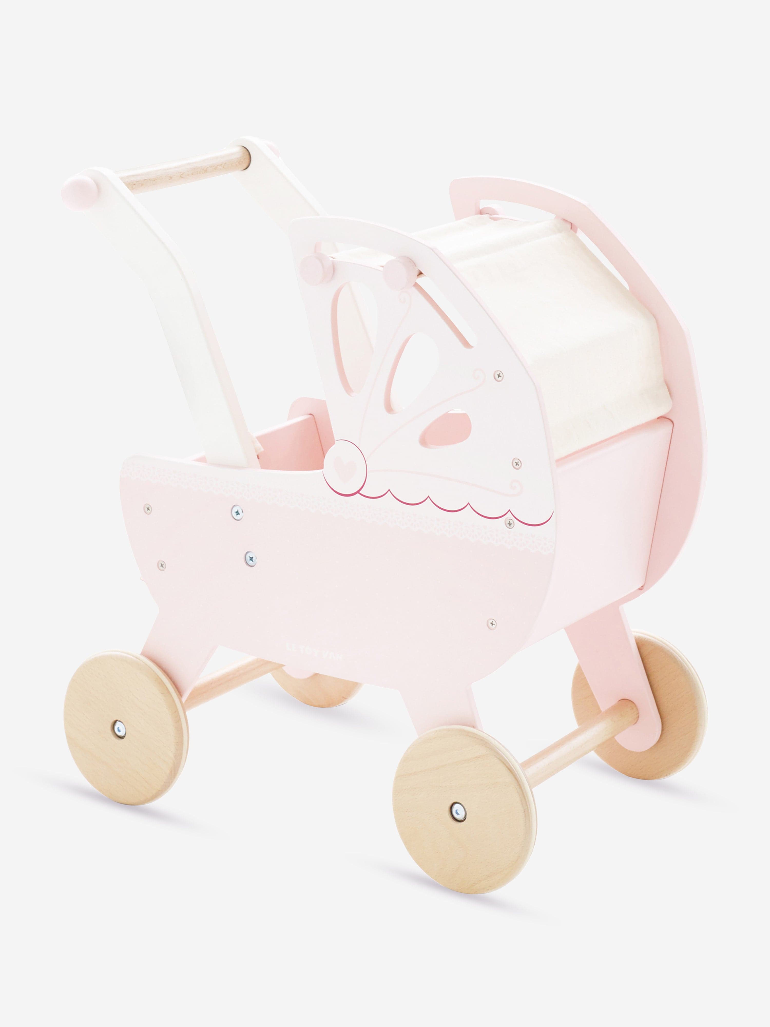 Retro Wooden Doll Pram (W:46cm D:29cm H:52.5cm) Cheap Nicekicks