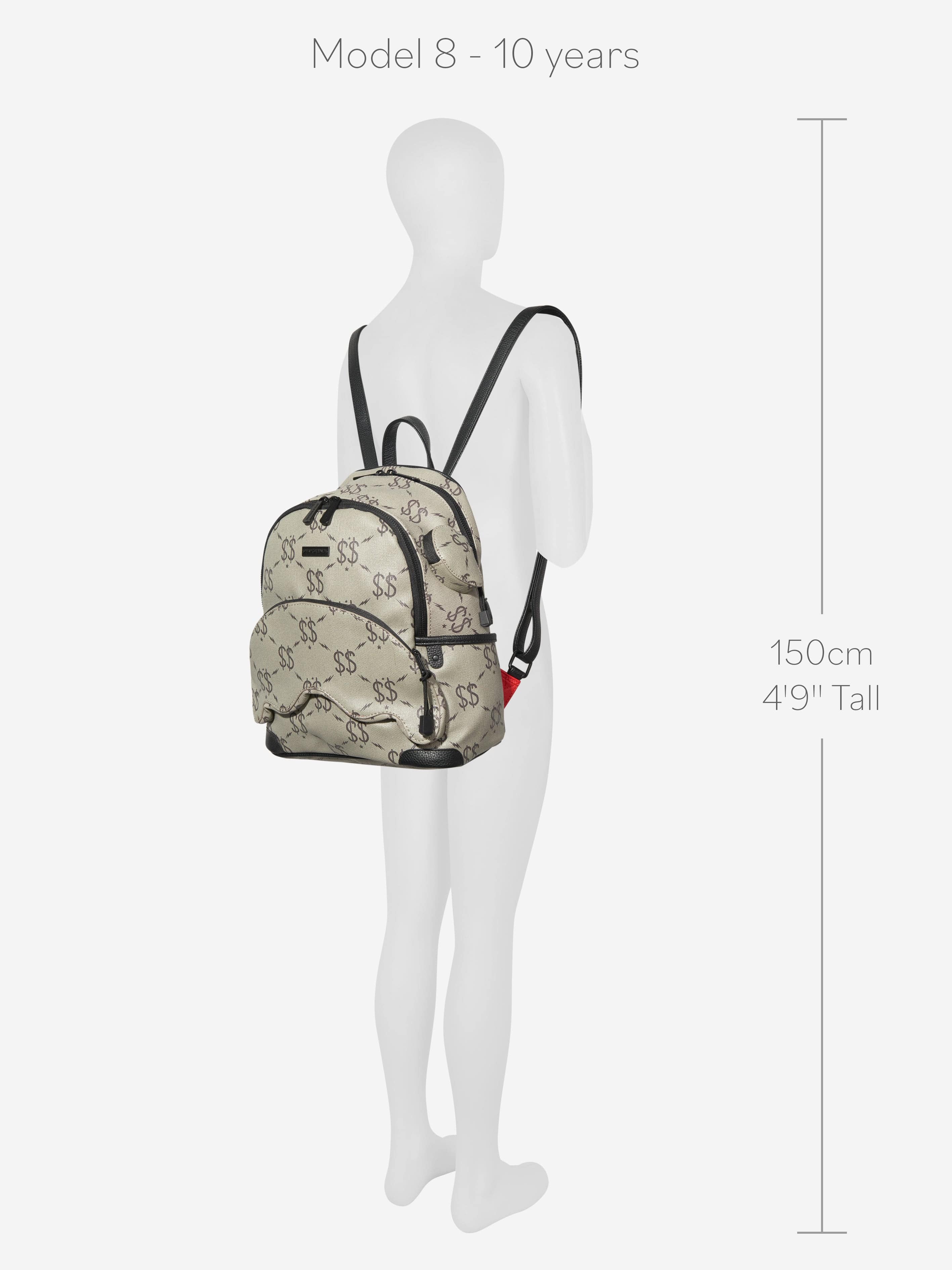 Sprayground Kids Double Money Savage Backpack in Grey (46cm) Clearance Find Great