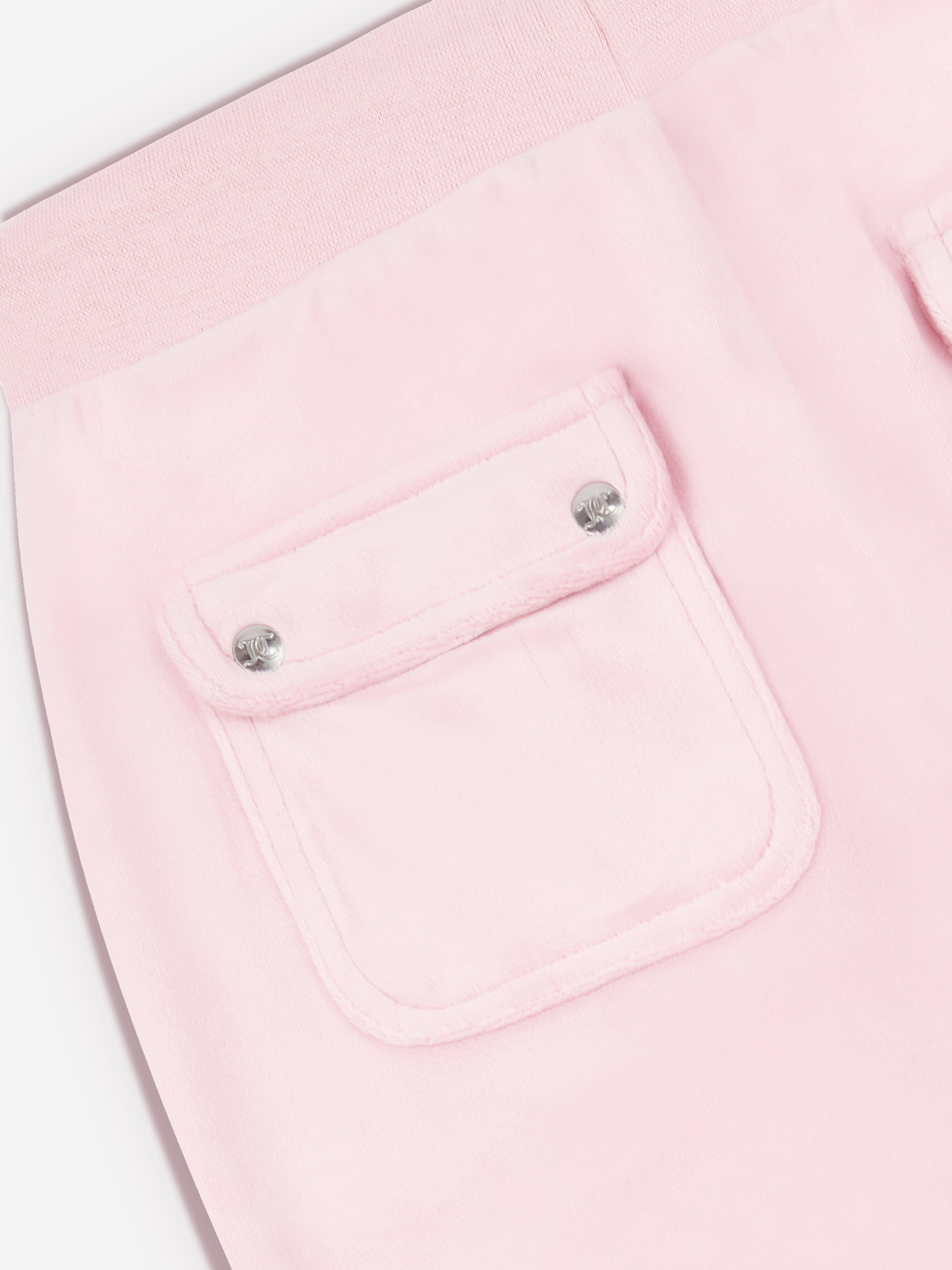 Juicy Couture Girls Diamante Logo Wide Leg Joggers in Pink Free Shipping Classic