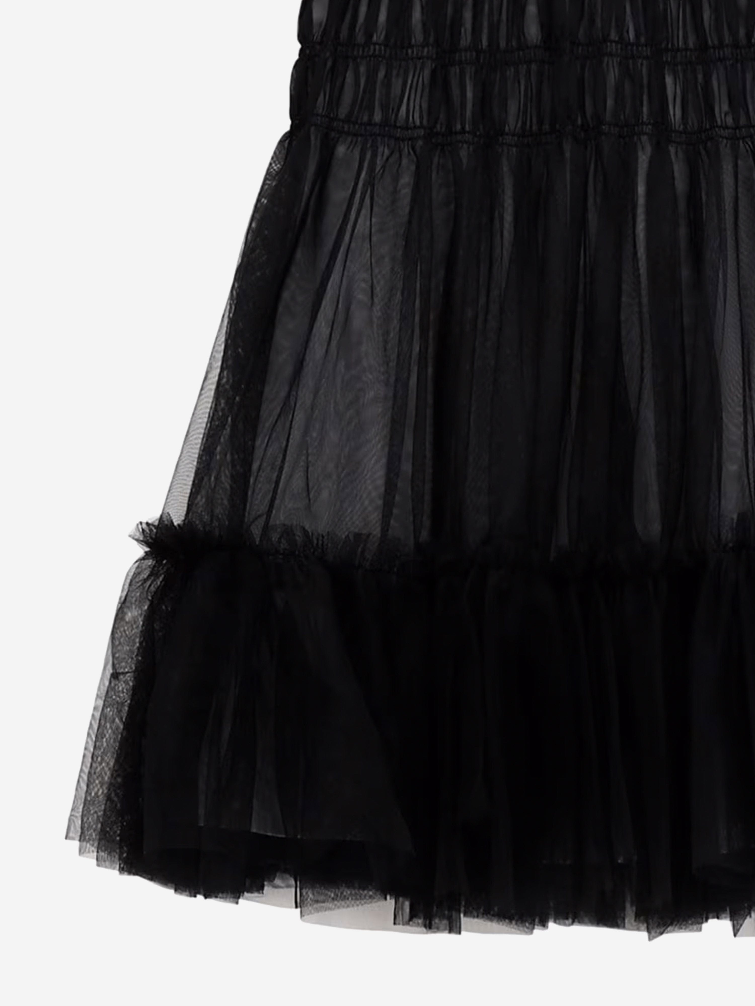 Girls Mixed Fabric Dress in Black Cheapest Cheap Online