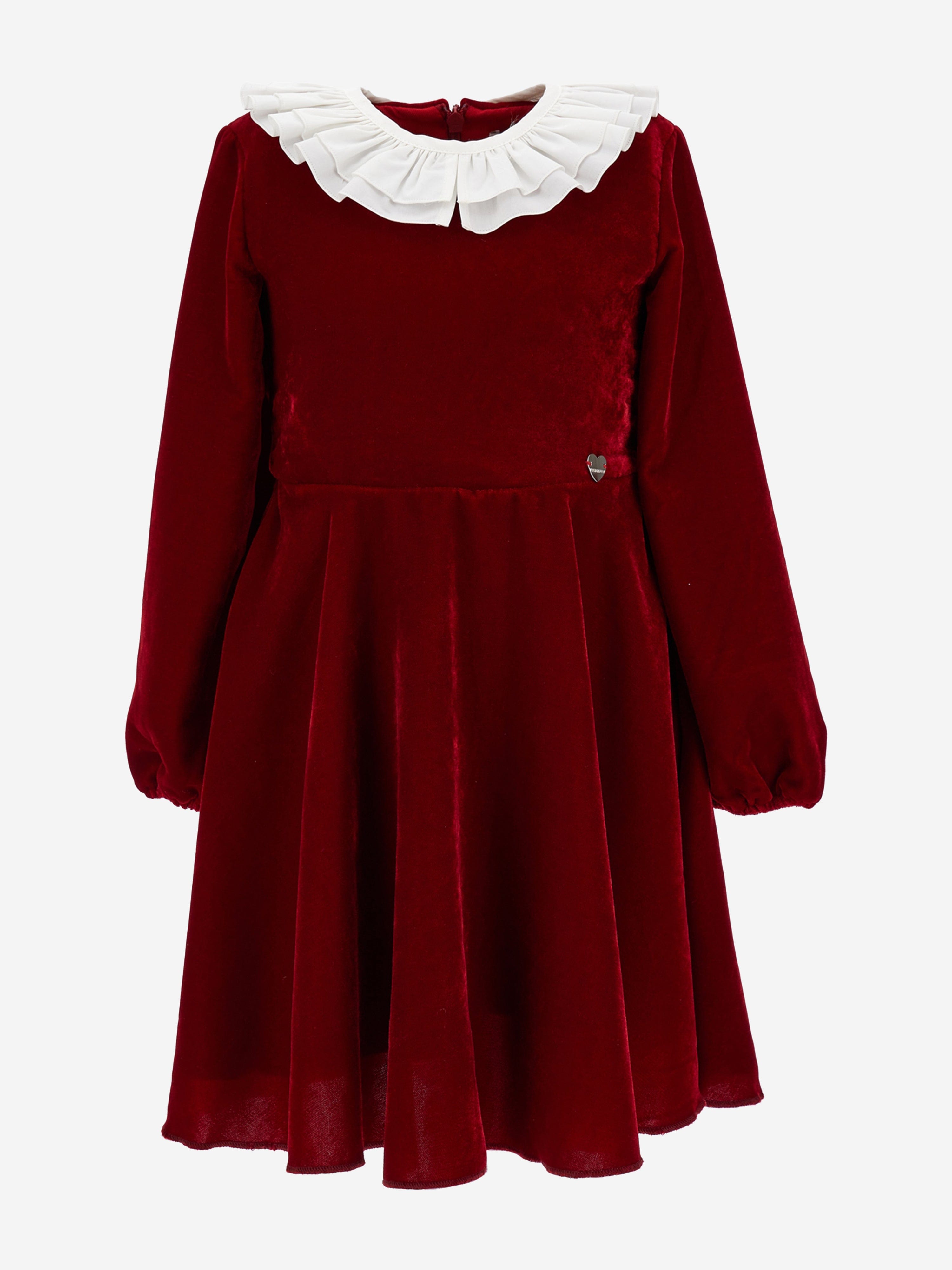 Monnalisa Girls Cotton Occasion Dress in Red Discount Newest