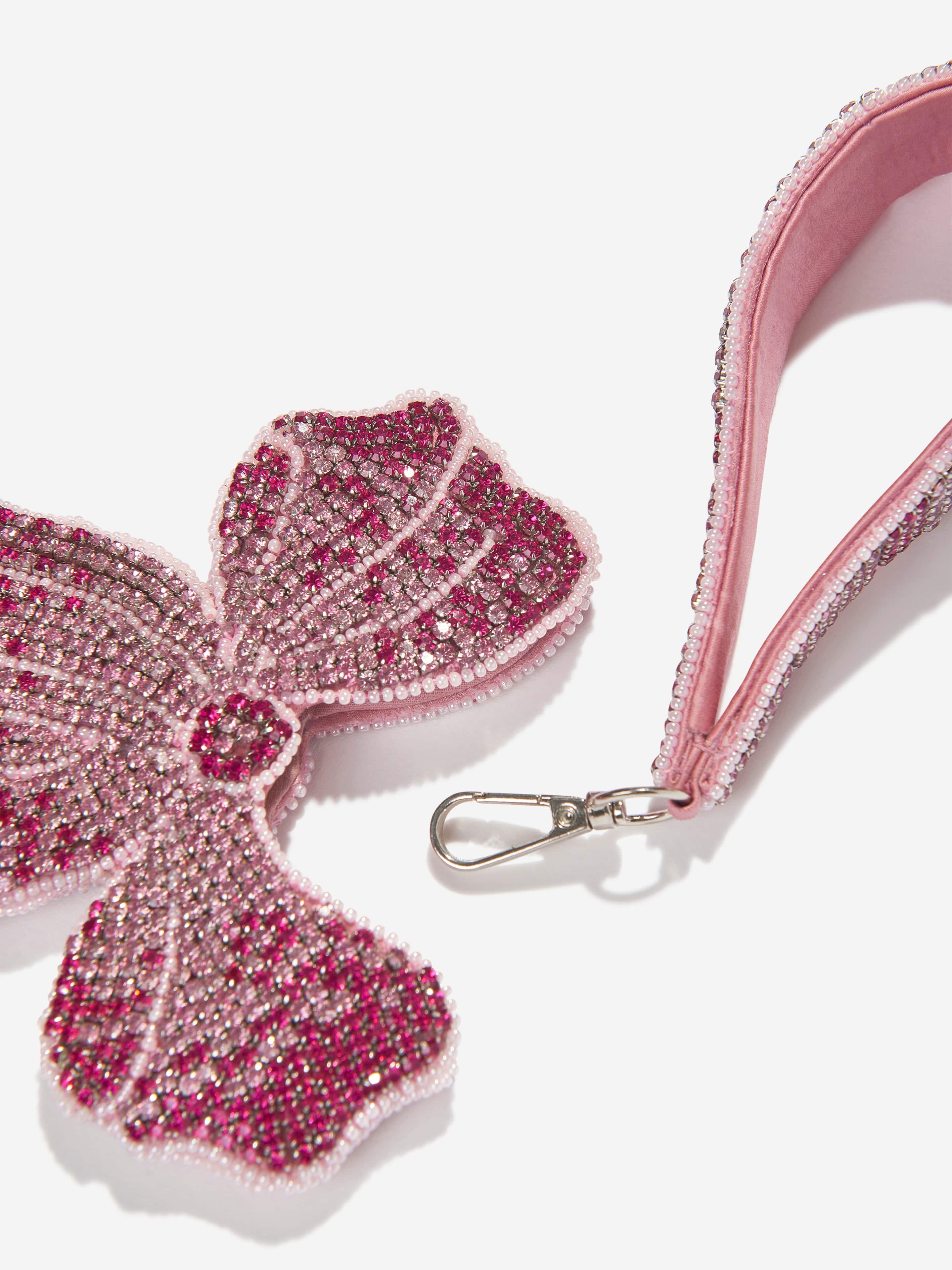 Maison Ava Girls Crystal Embellished Bow Bag in Silver Discount Purchase