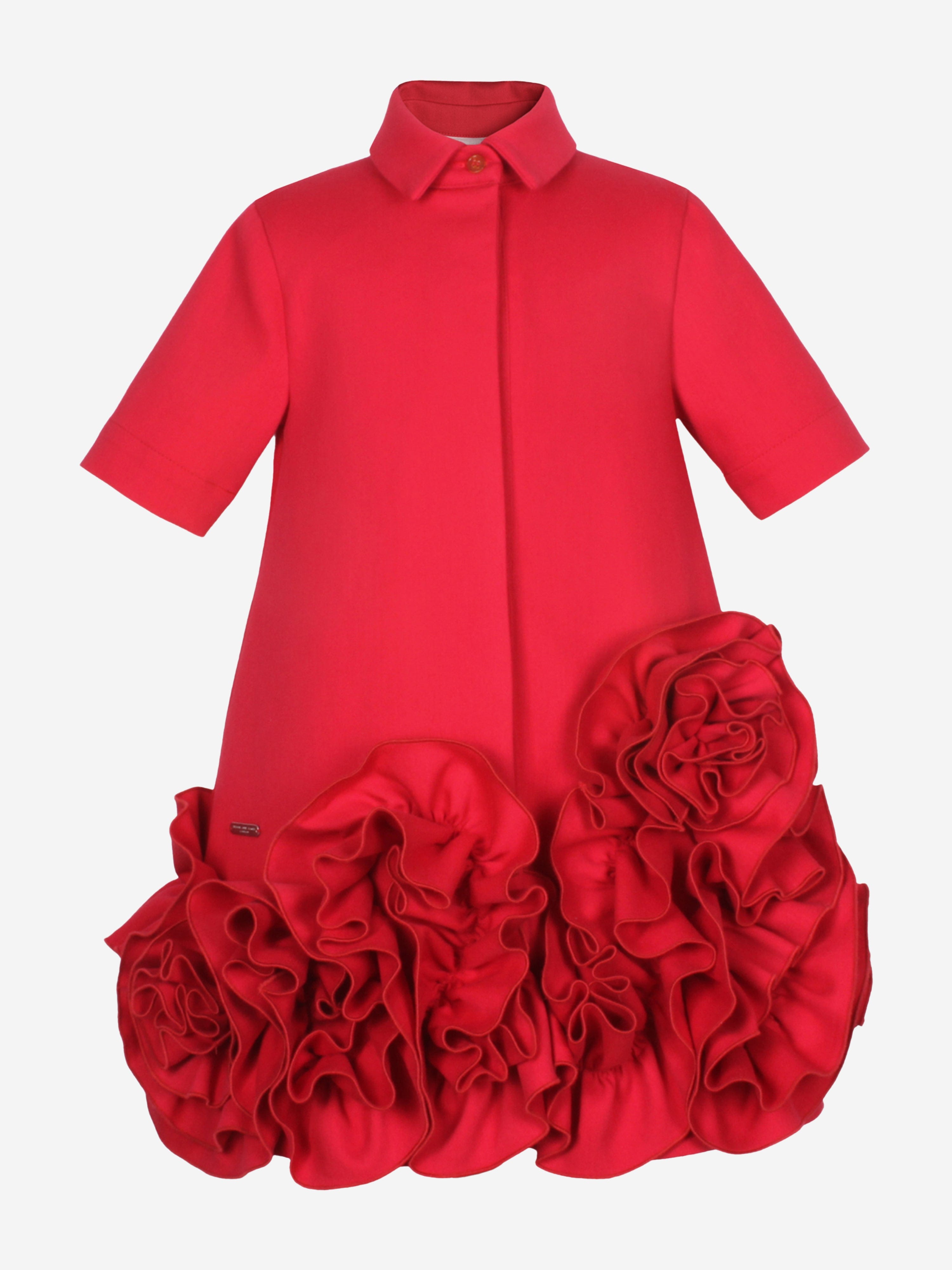 Jessie And James Girls Dream On Frilly Flower Dress in Red Discount Purchase