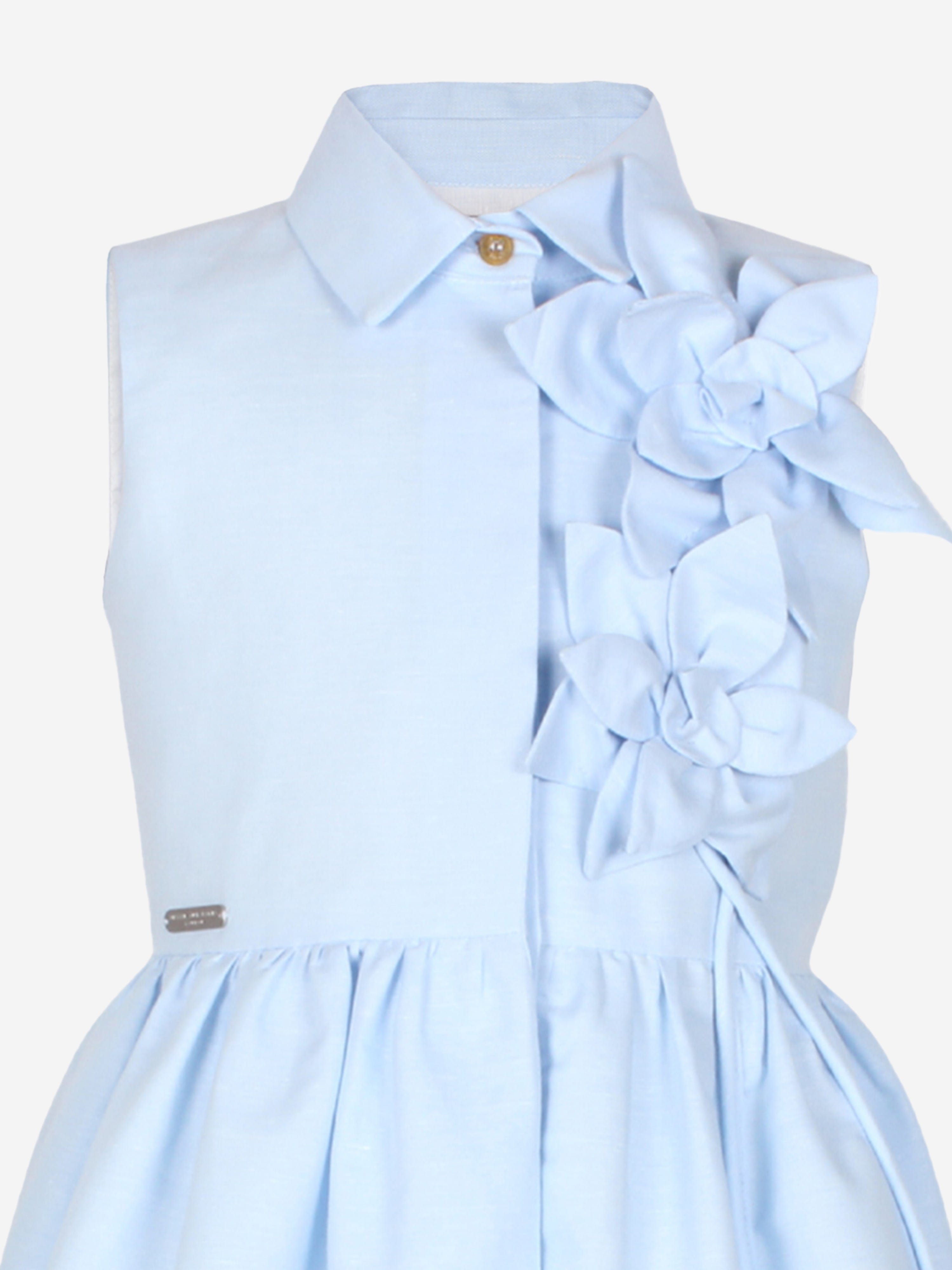 Jessie And James Girls Evergreen Flower Dress in Blue Sale Visit