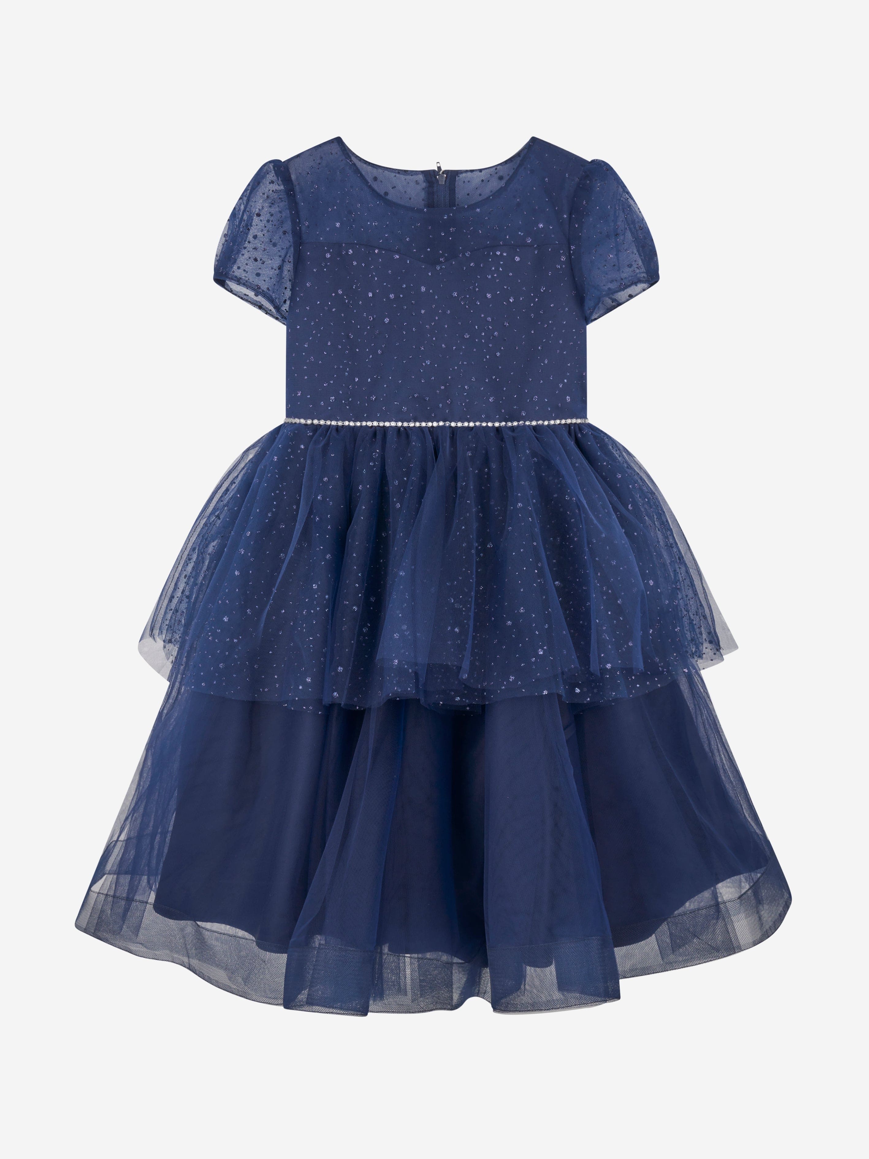 iAMe Girls Sparkle Occasion Dress in Navy Cheap Manchester Great Sale