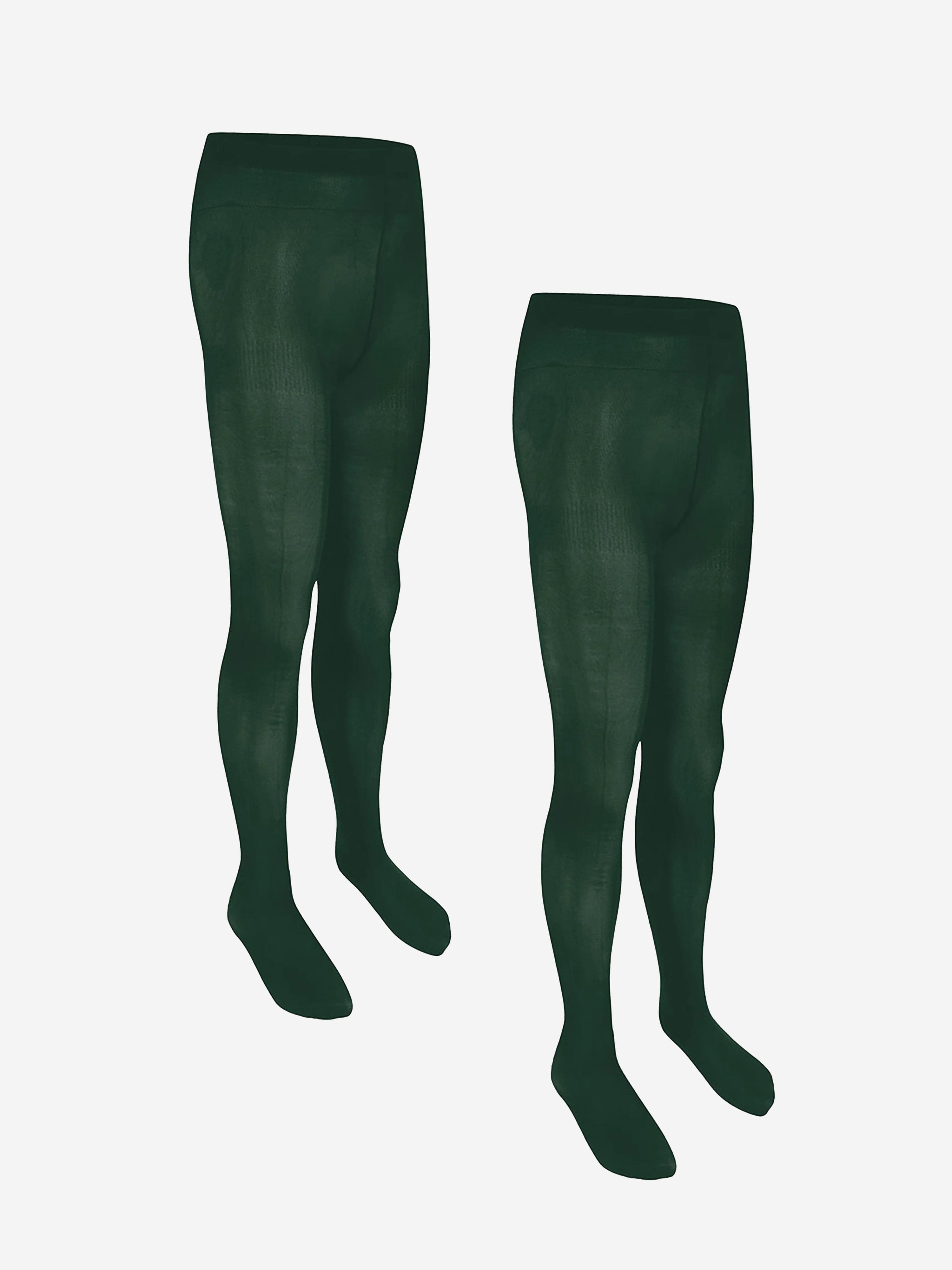 Zeco Girls School Opaque Tights (2 Pack) in Green 2025 Unisex Online
