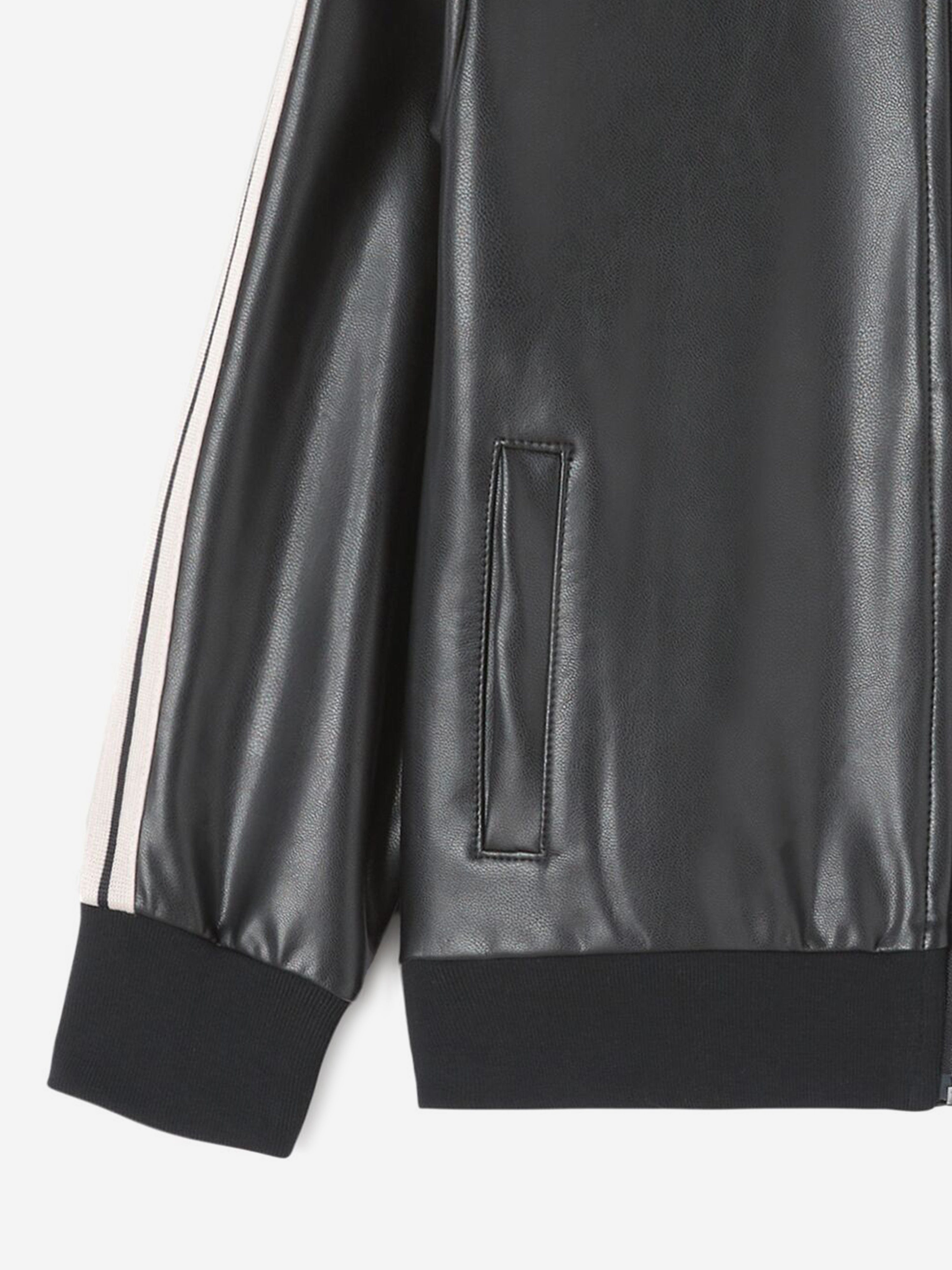 Palm Angels Girls Coated Track Jacket in Black Cheap Best Place