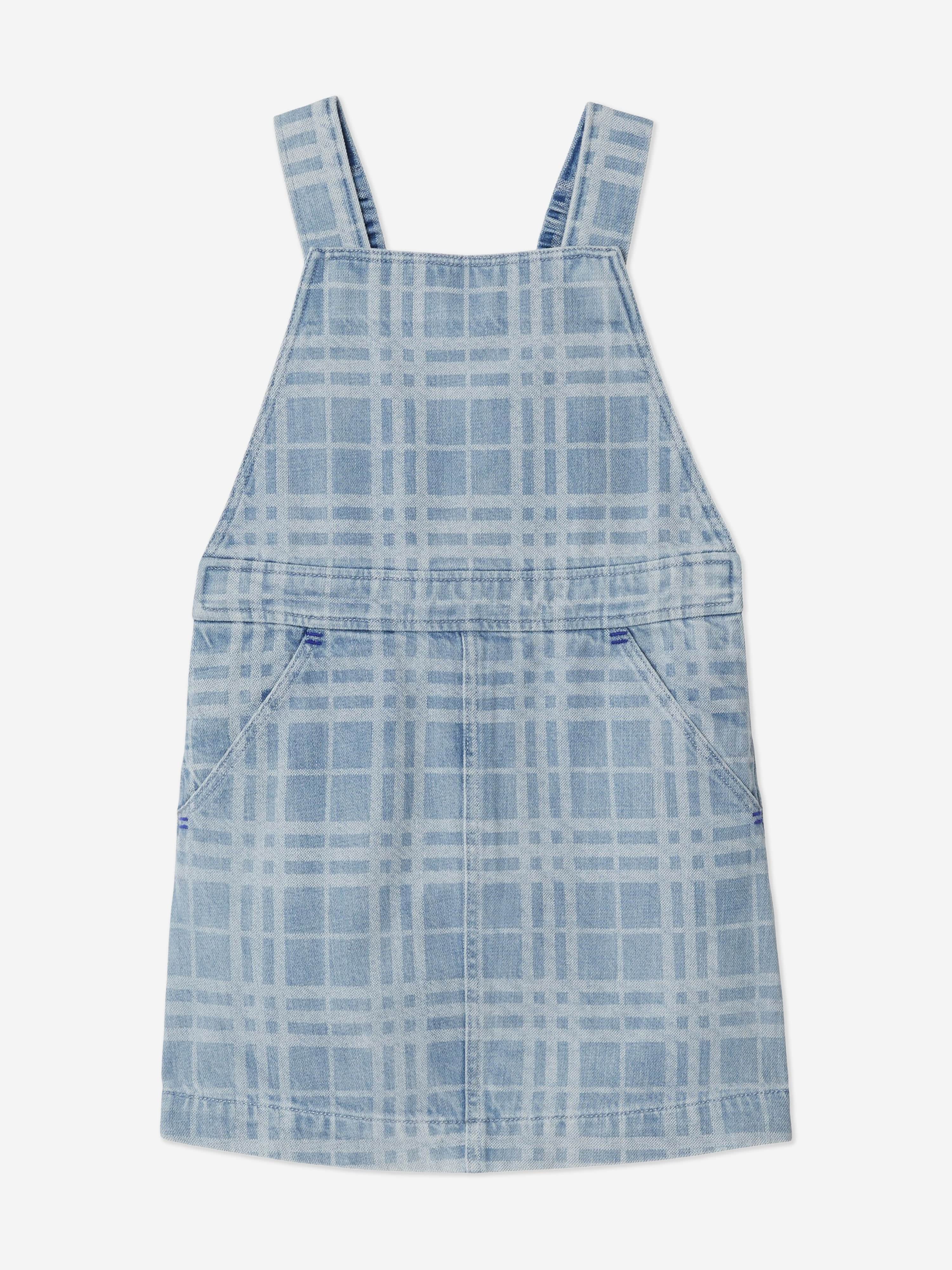 Burberry Girls Check Martine Pinafore Dress in Blue Cheap Outlet Locations