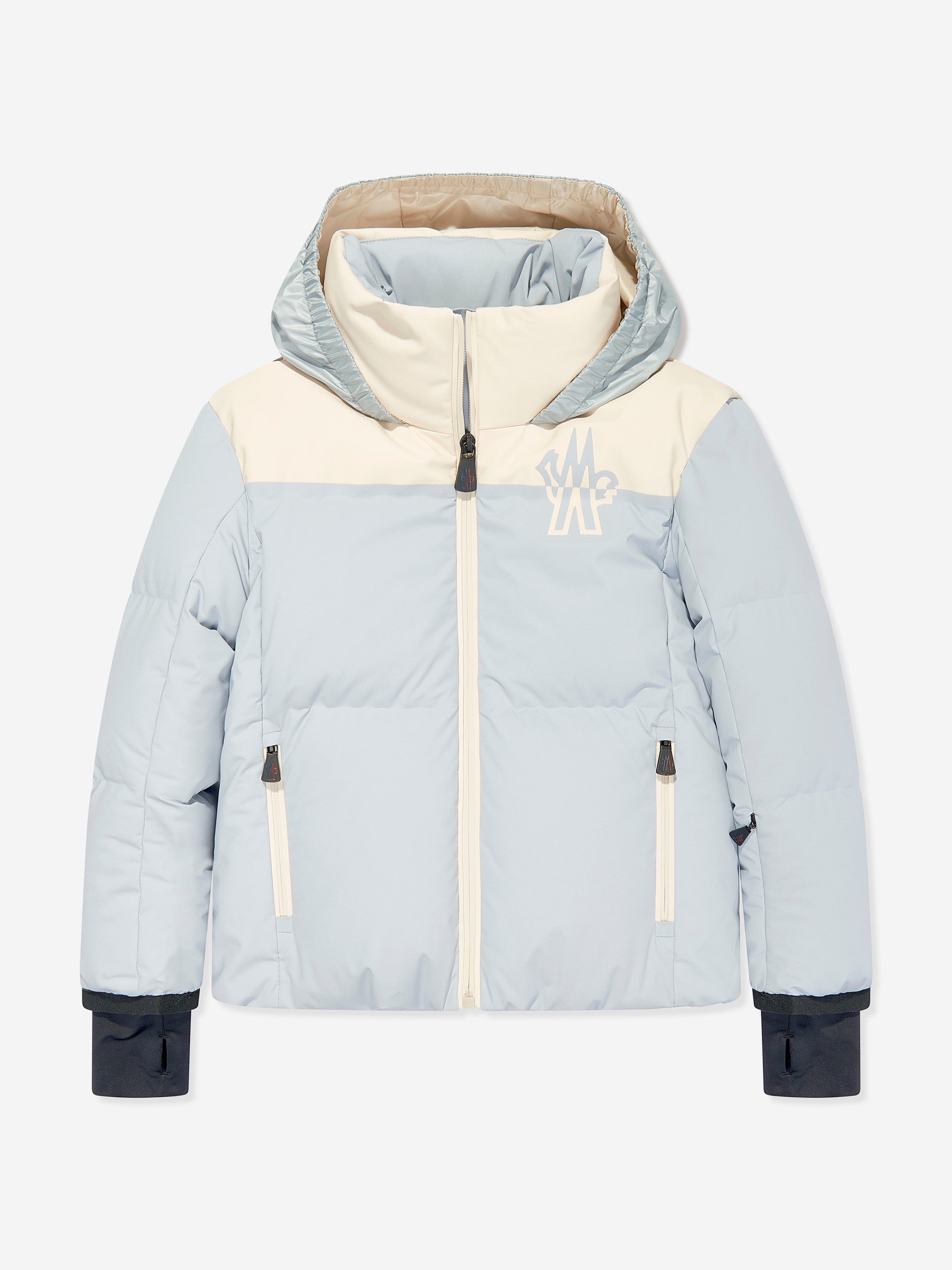 Moncler Enfant Girls Grenoble Down Padded Stennes Jacket in Blue Discount Wholesale