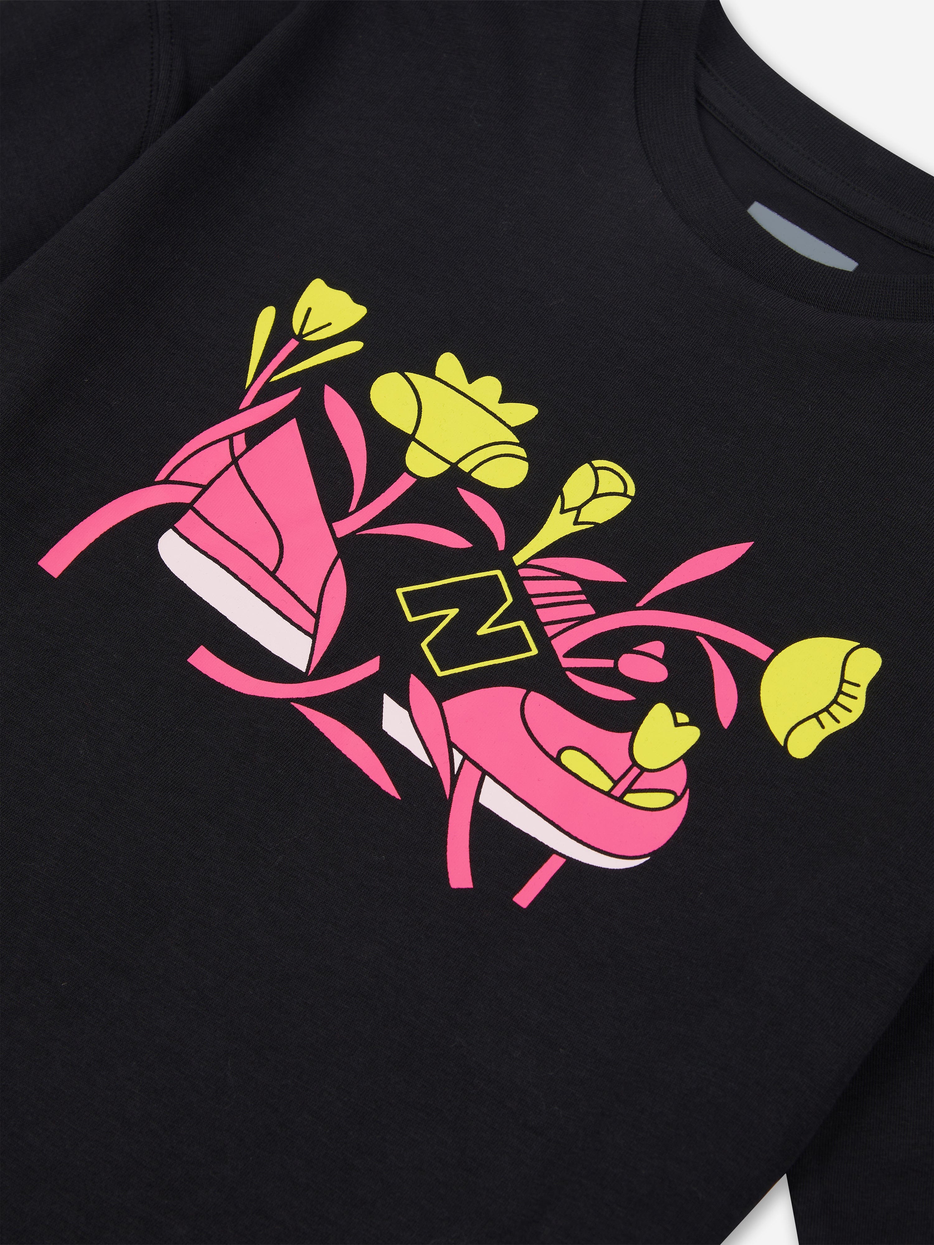 New Balance Girls Floral Shoe Graphic T-Shirt in Black Visit Sale Online