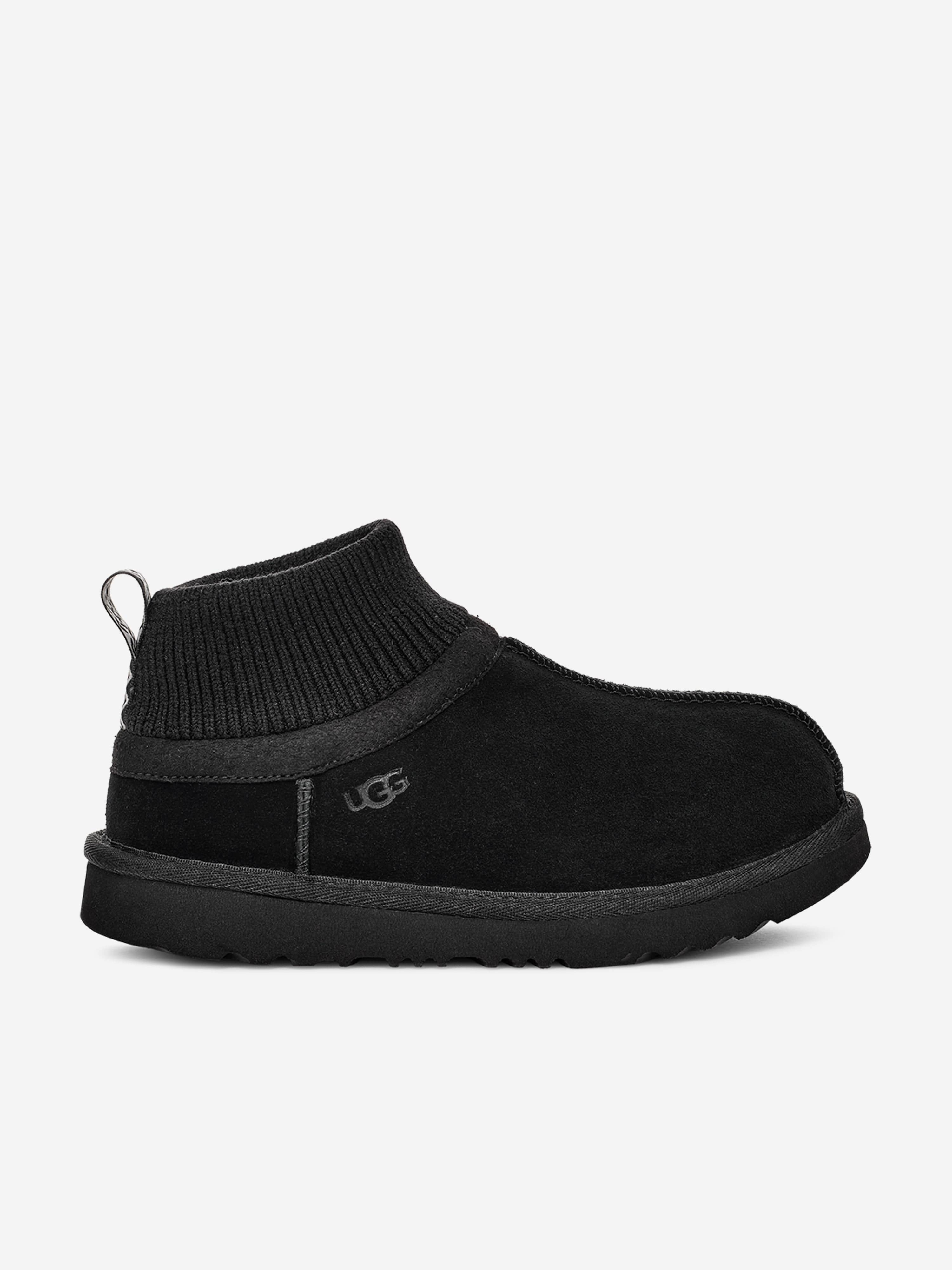 UGG Kids Classic Ultra Stretch Cuff Boots in Black Buy Cheap Visit