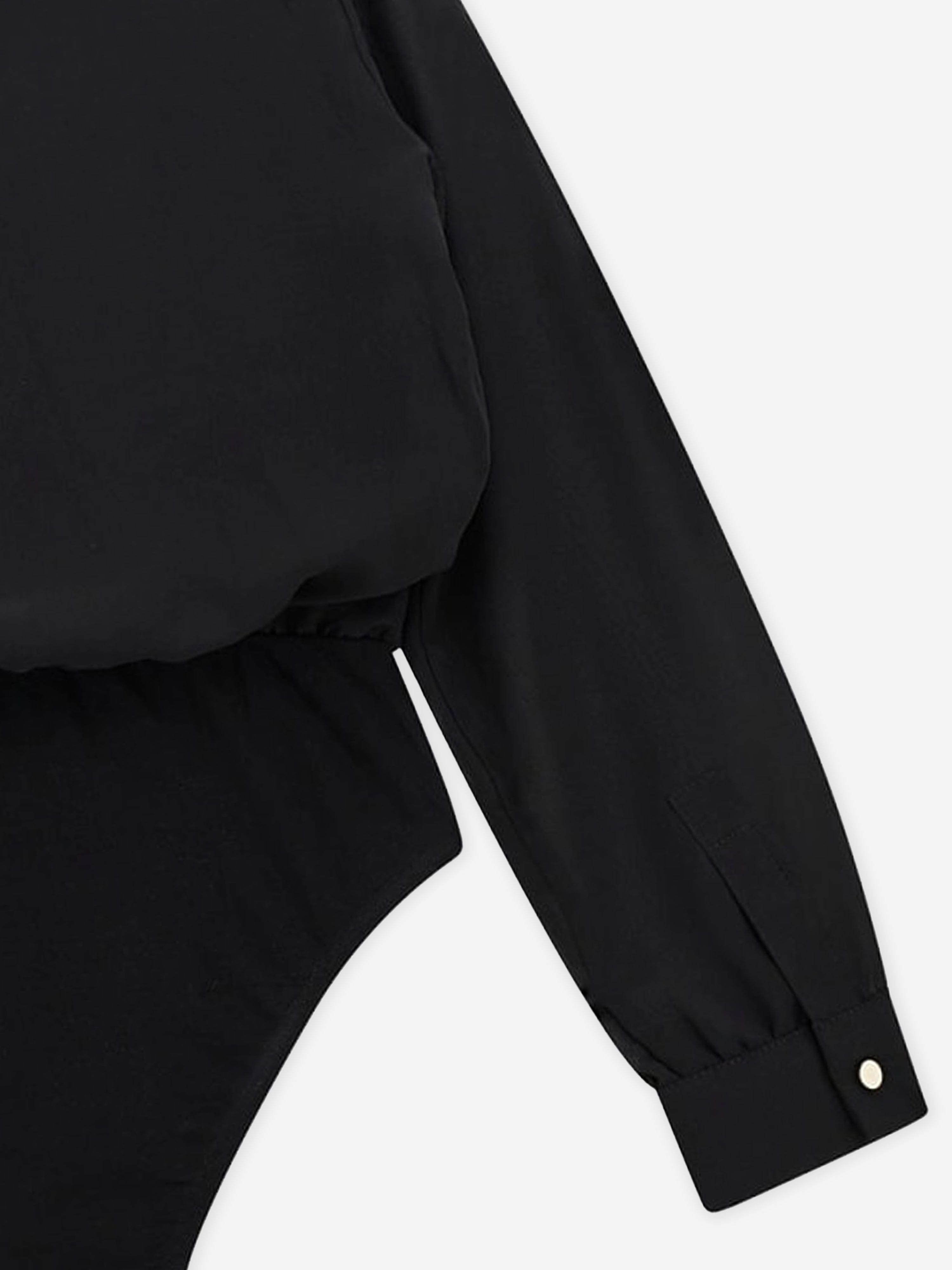 Guess Girls Chiffon Bodysuit Shirt in Black Cheap Sale Newest