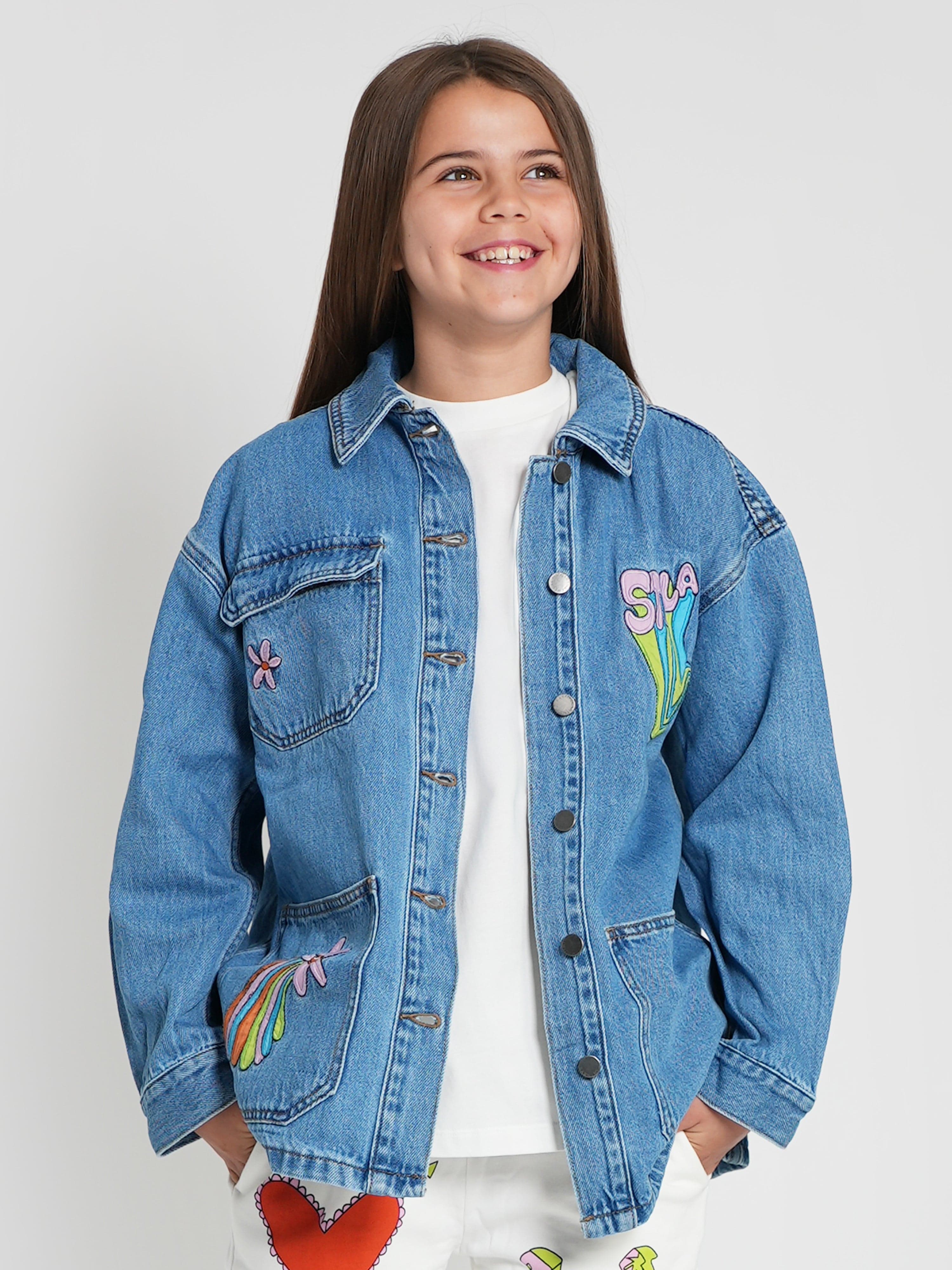 Stella McCartney Girls Denim Jacket in Blue Clearance 100% Original