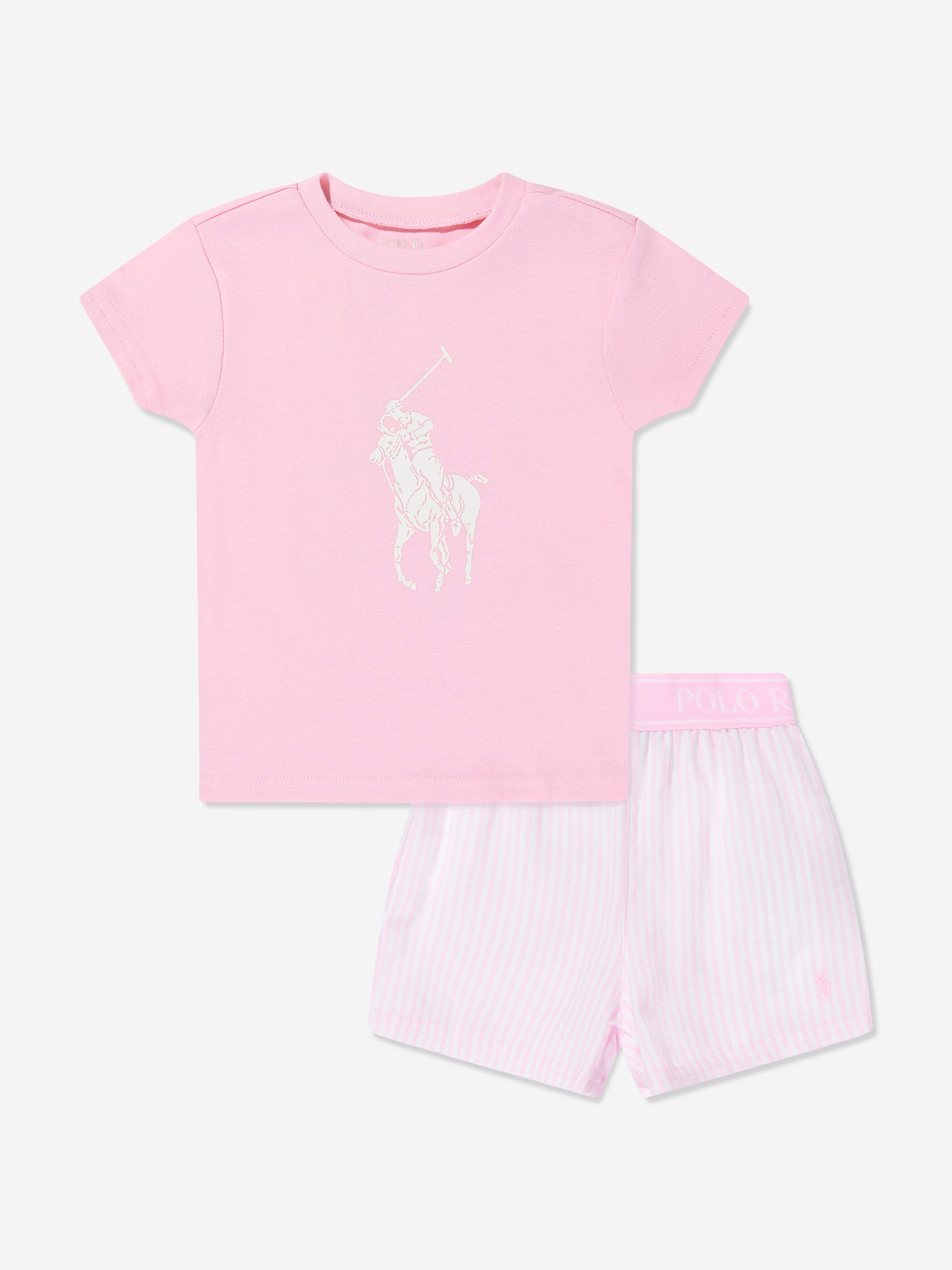 Ralph Lauren Girls Short Pyjama Set in Pink Clearance How Much