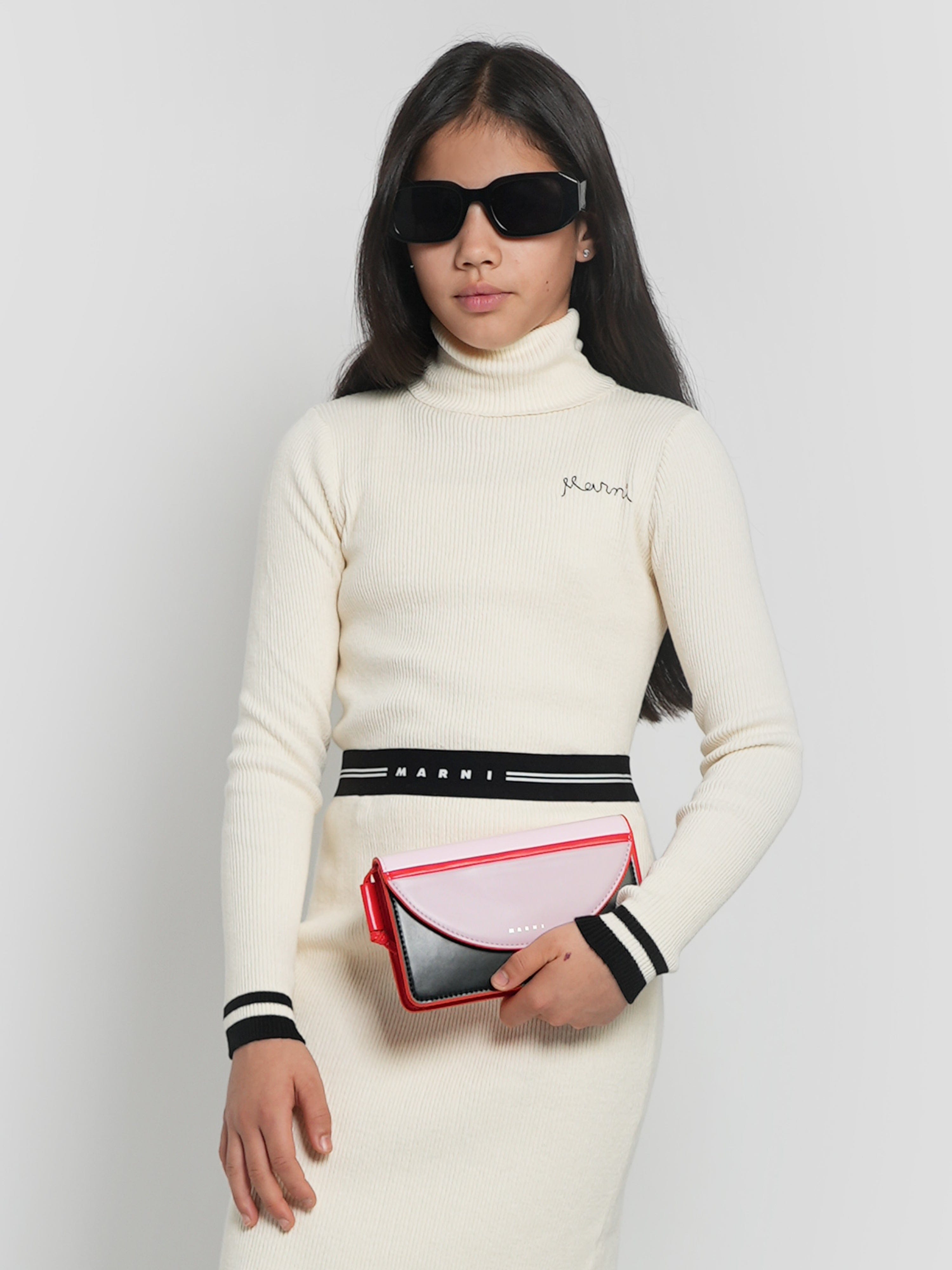 MARNI Girls Knitted Roll Neck Jumper in Ivory Outlet Newest