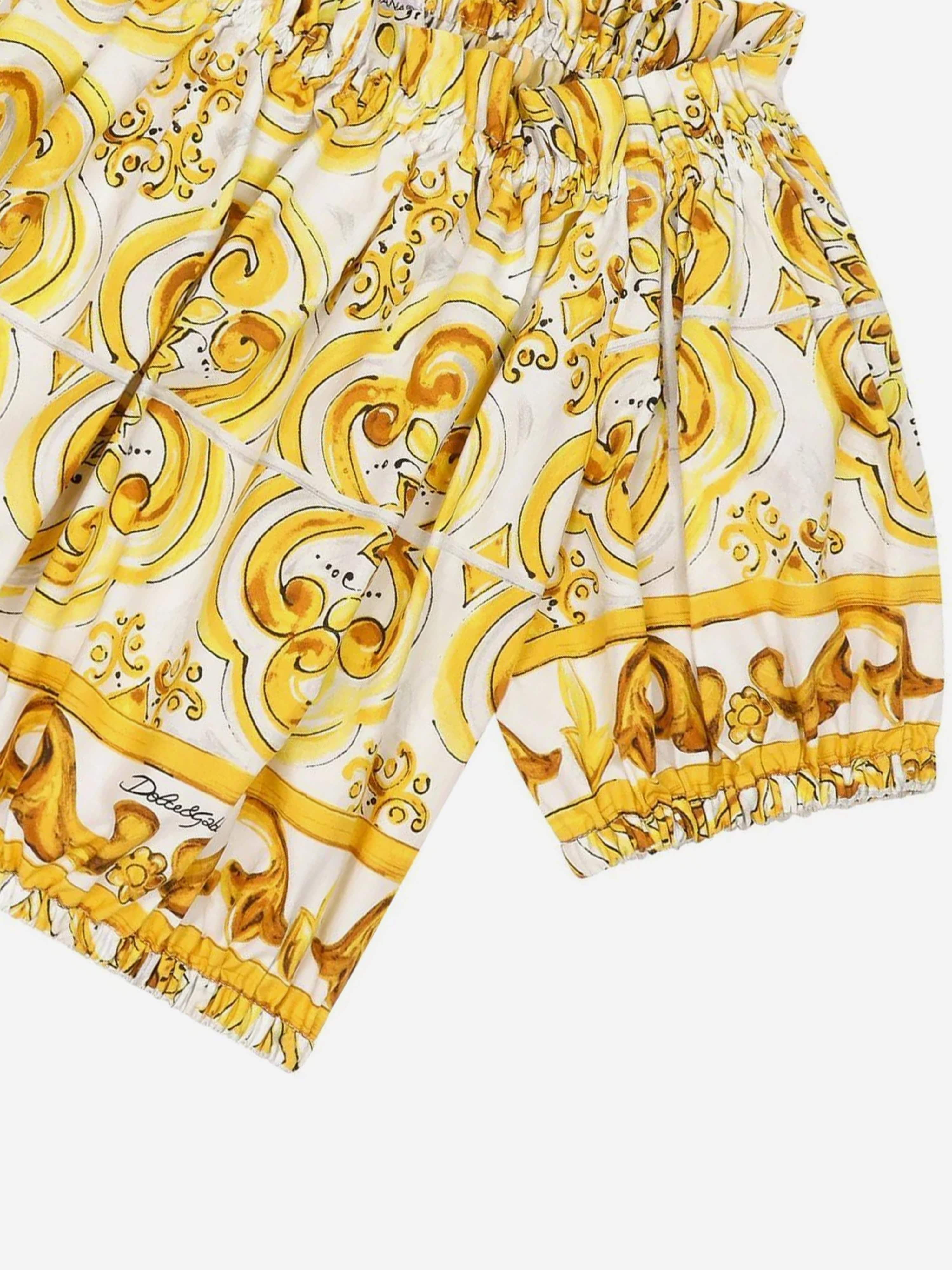 Dolce & Gabbana Girls Maiolica Print Blouse in Yellow Buy Cheap Nicekicks
