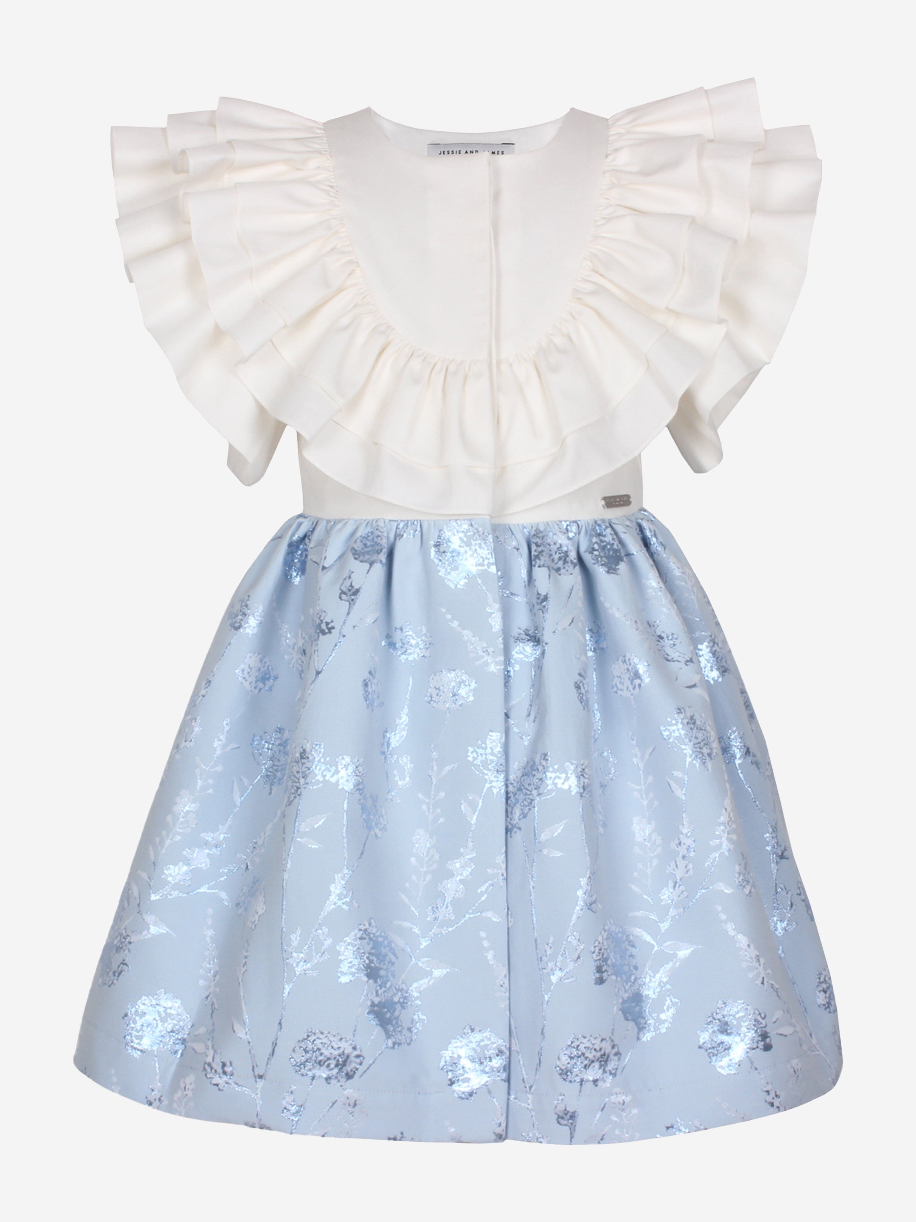 Jessie And James Girls Maude Dandelions Dress in Blue With Paypal Online
