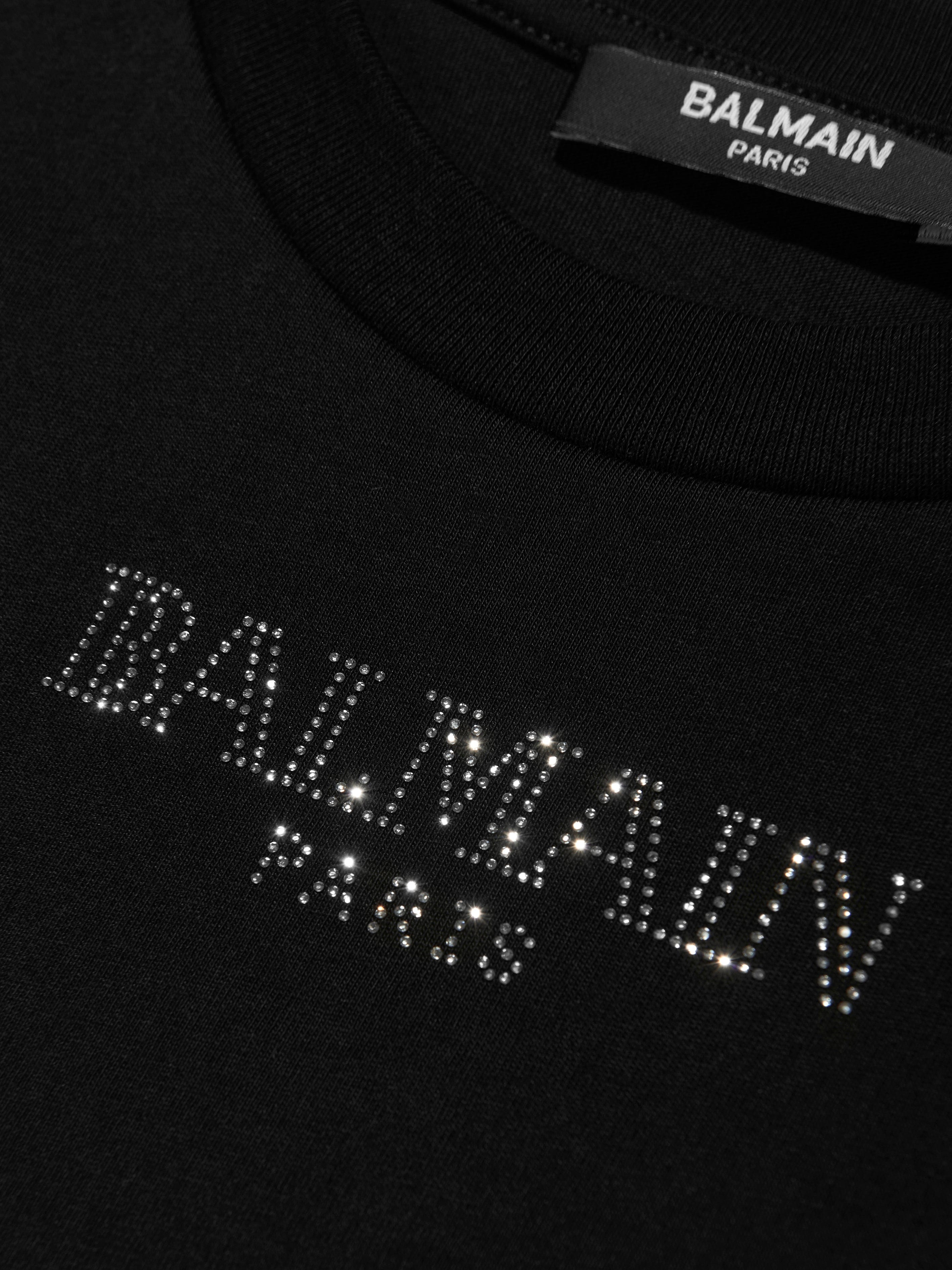 Balmain Girls Diamante Logo T-Shirt in Black Free Shipping Get To Buy