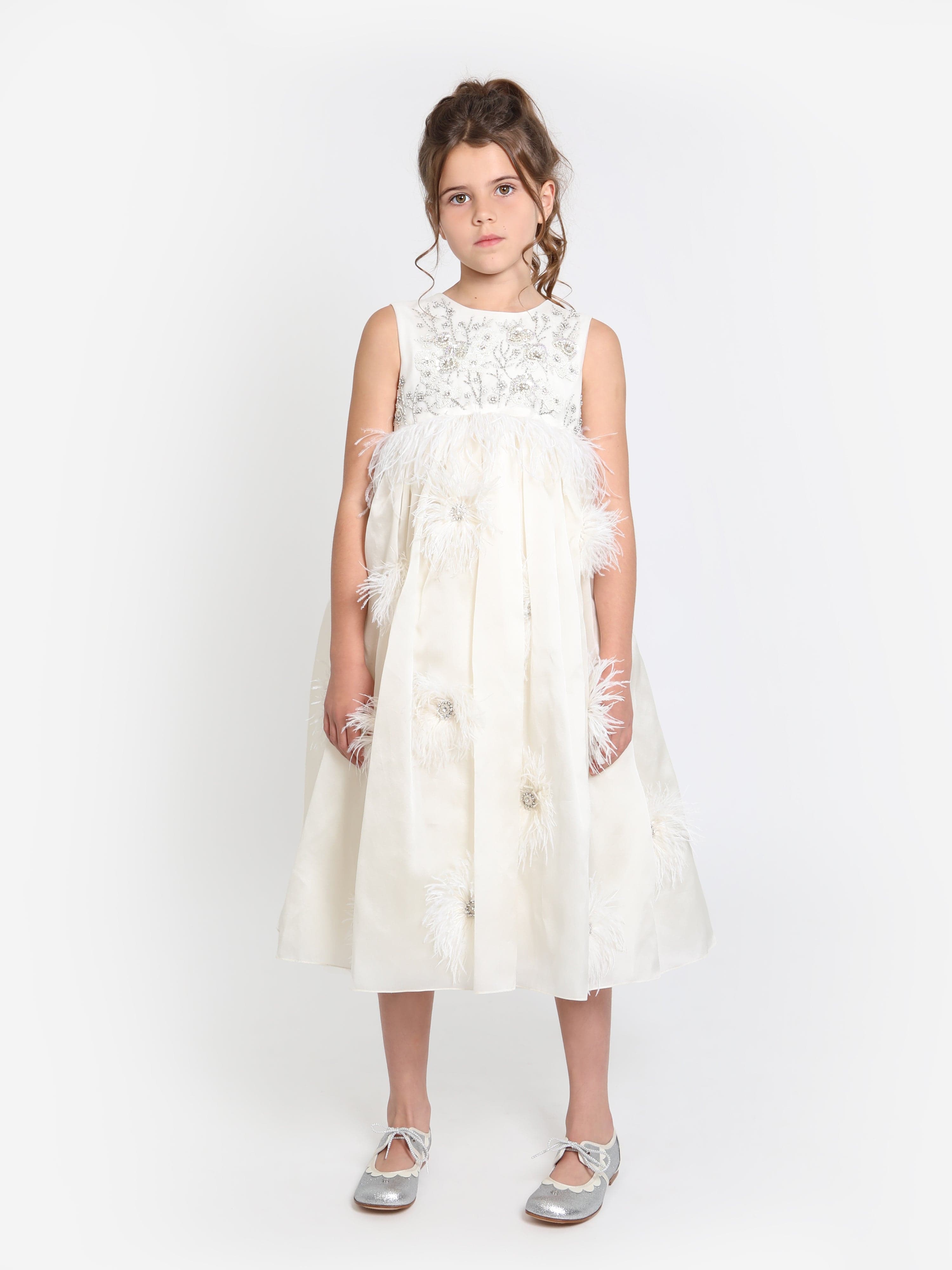 Maison Ava Girls Lilly Occasion Dress in Ivory Cheap Visa Payment