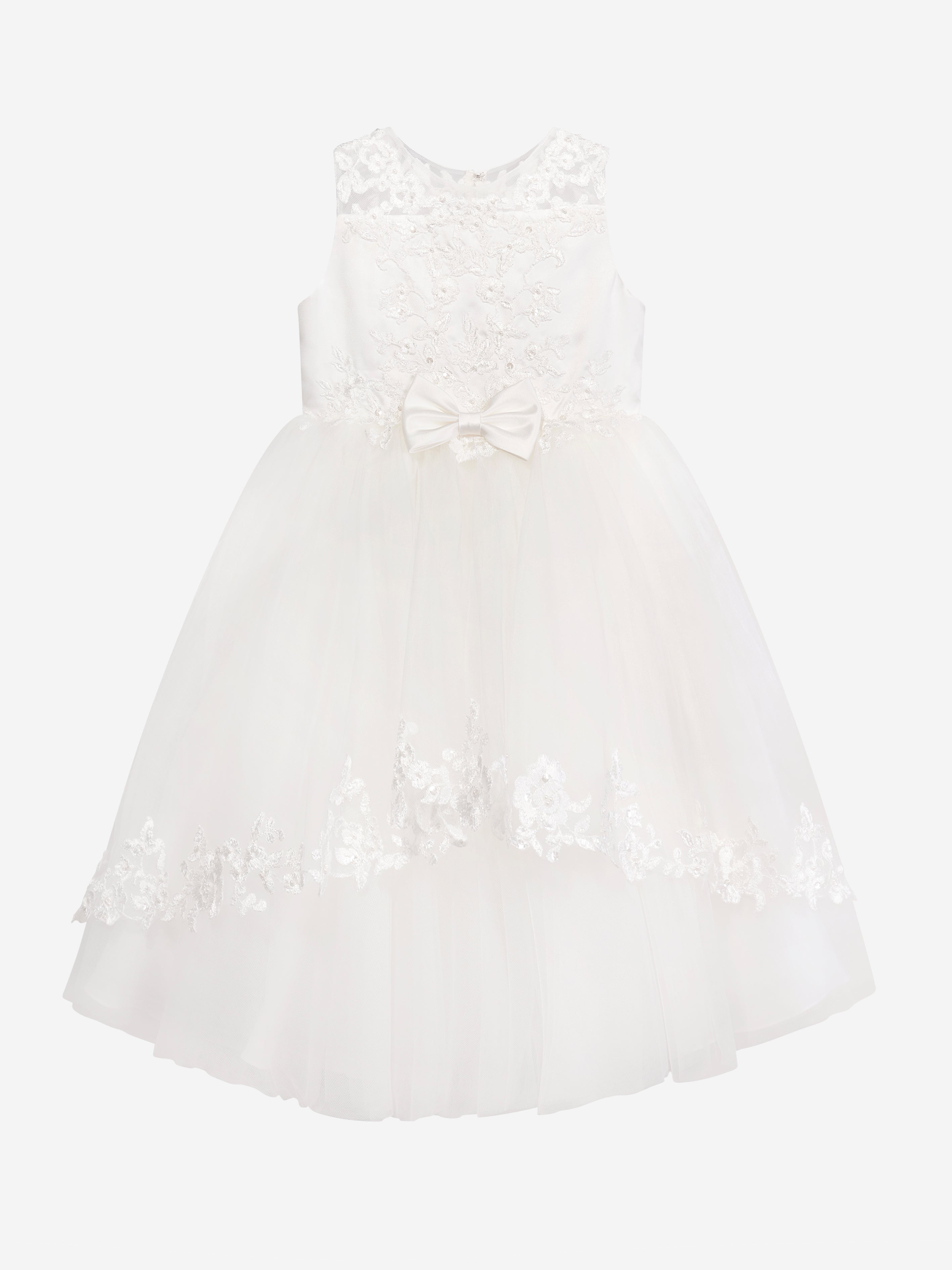 Sarah Louise Girls Ceremonial Ballerina Length Dress in Ivory With Credit Card Cheap Online