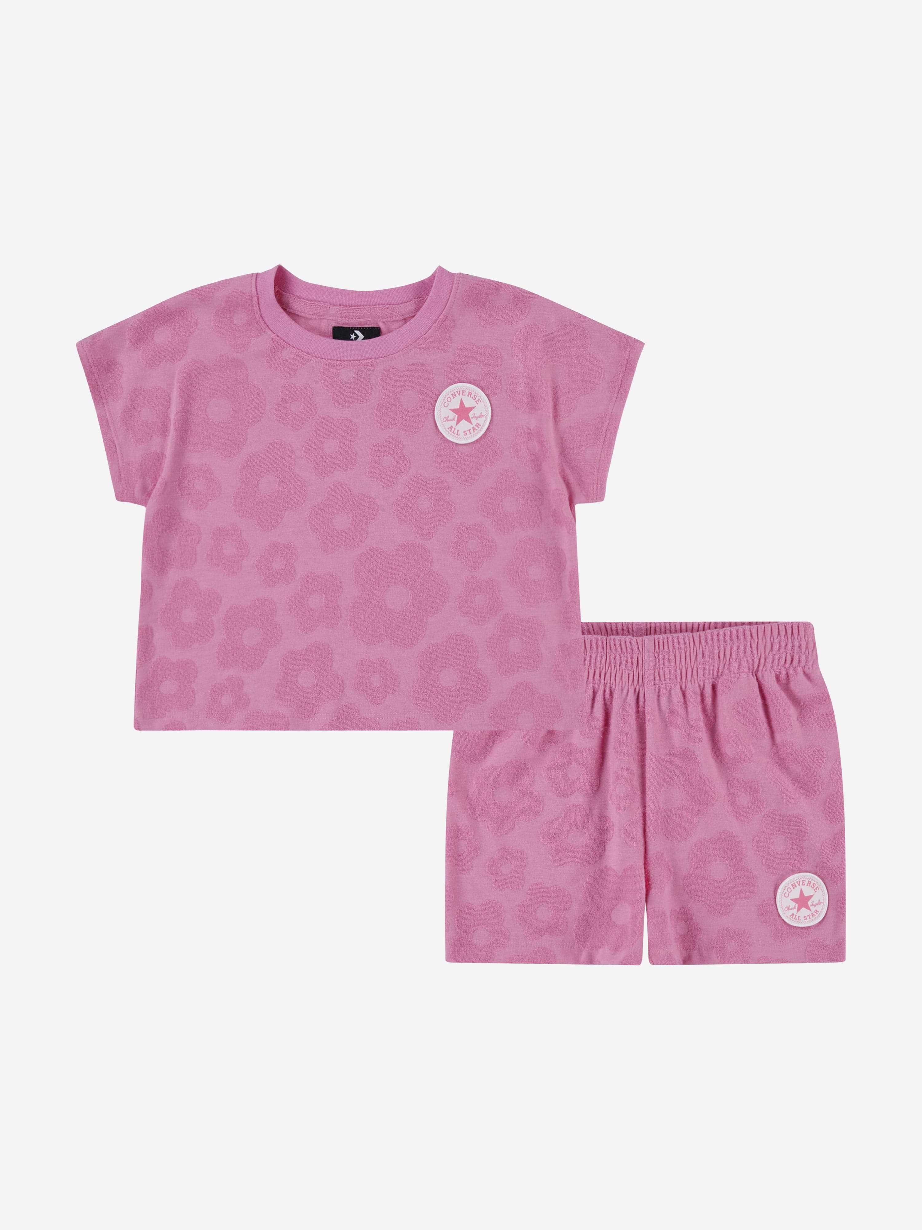 Converse Girls Floral Jacquard Short Set in Pink Clearance Online Fake